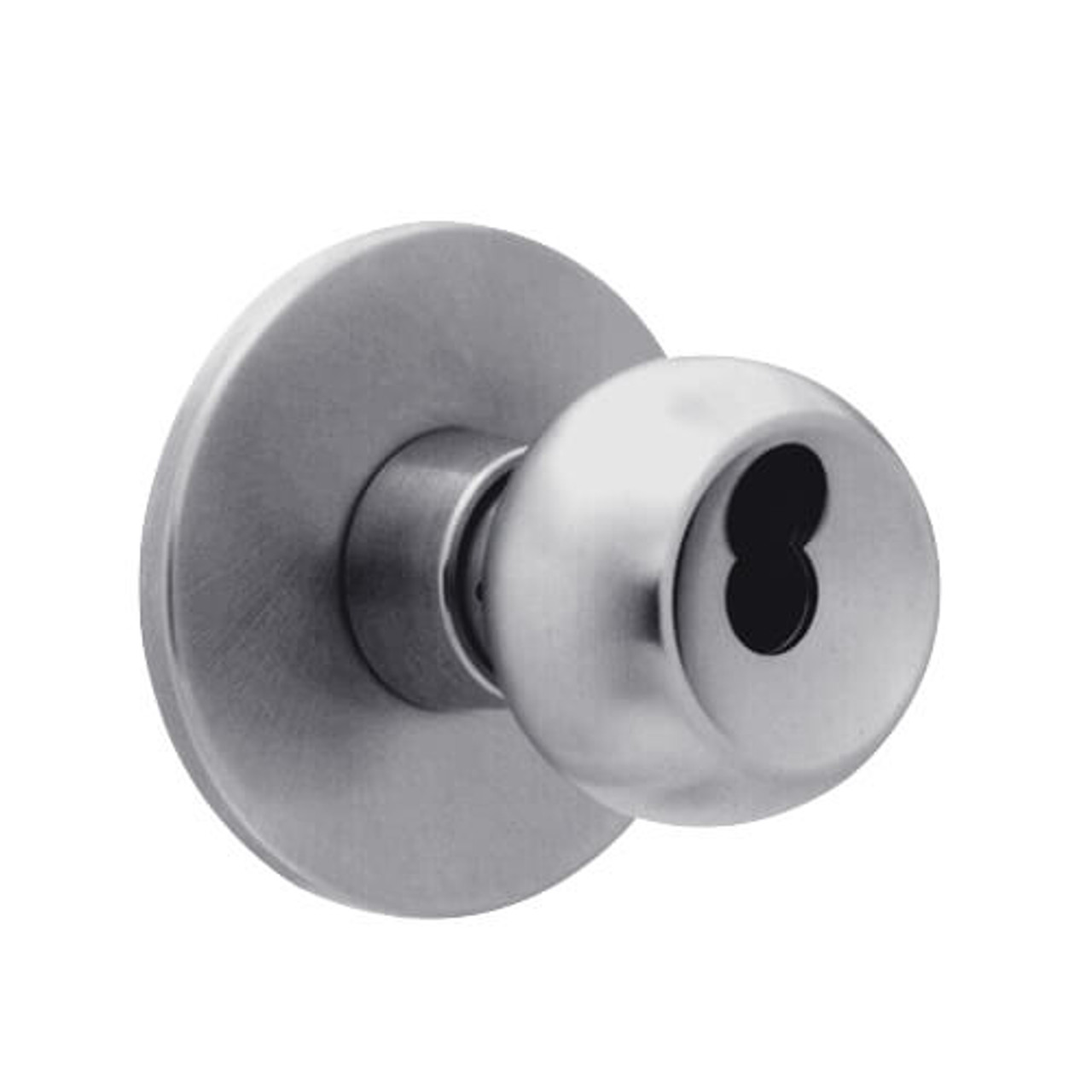 X501BD-TY-626 Falcon X Series Cylindrical Entry Lock with Troy-York Knob Style in Satin Chrome Finish