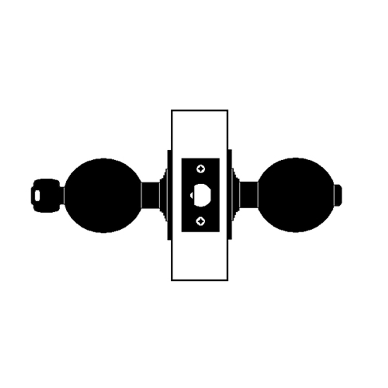 X501BD-TY-605 Falcon X Series Cylindrical Entry Lock with Troy-York Knob Style Prepped for SFIC in Bright Brass