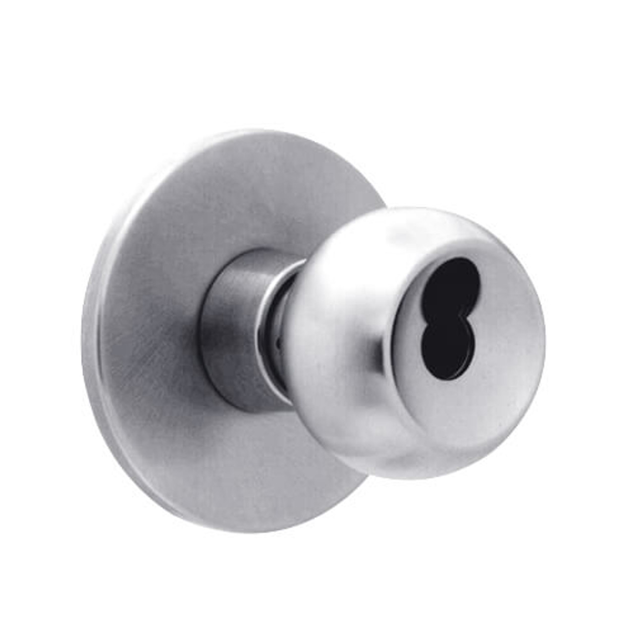 X511BD-TY-625 Falcon X Series Cylindrical Entry/Office Lock with Troy-York Knob Style in Bright Chrome Finish