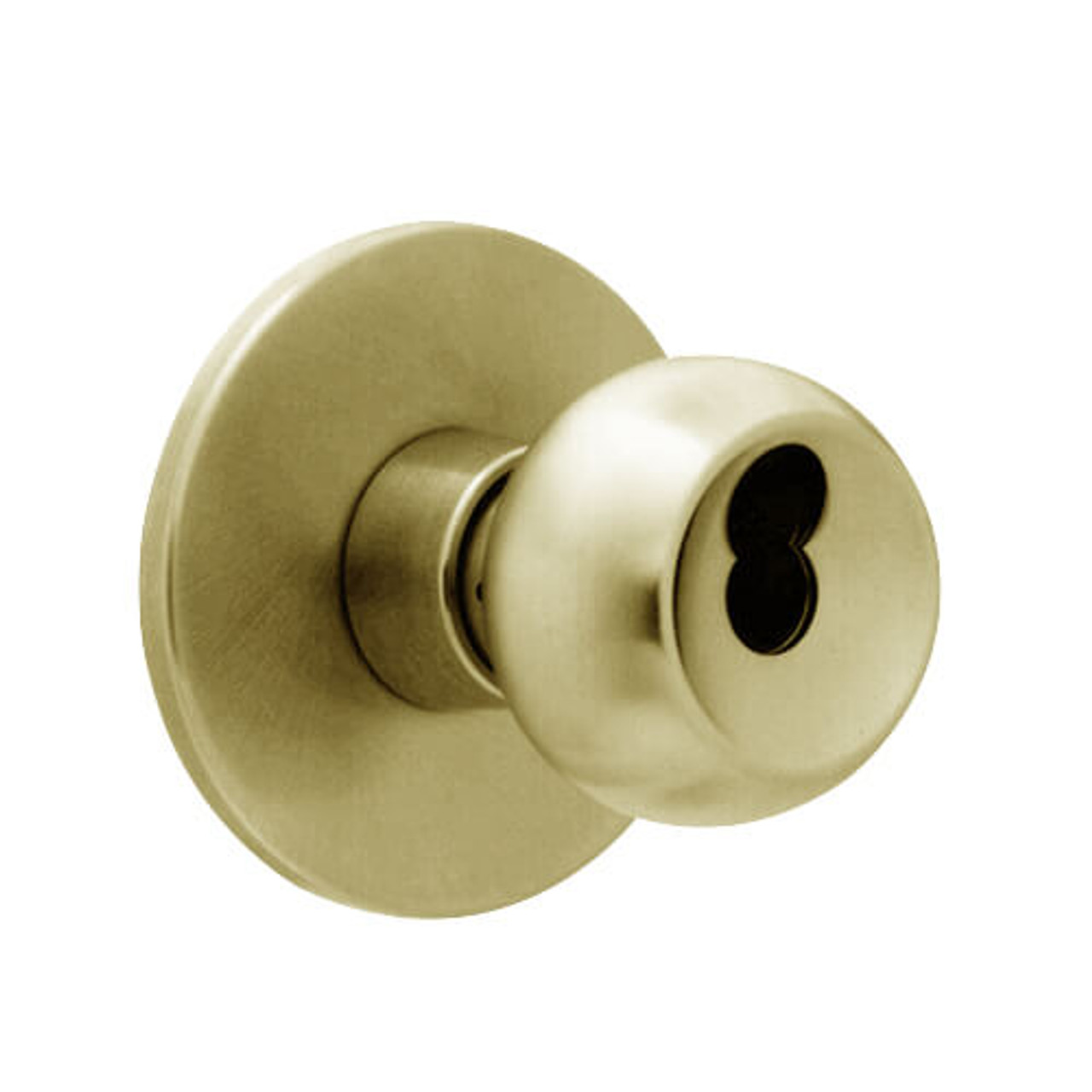 X521BD-TY-606 Falcon X Series Cylindrical Office Lock with Troy-York Knob Style in Satin Brass Finish