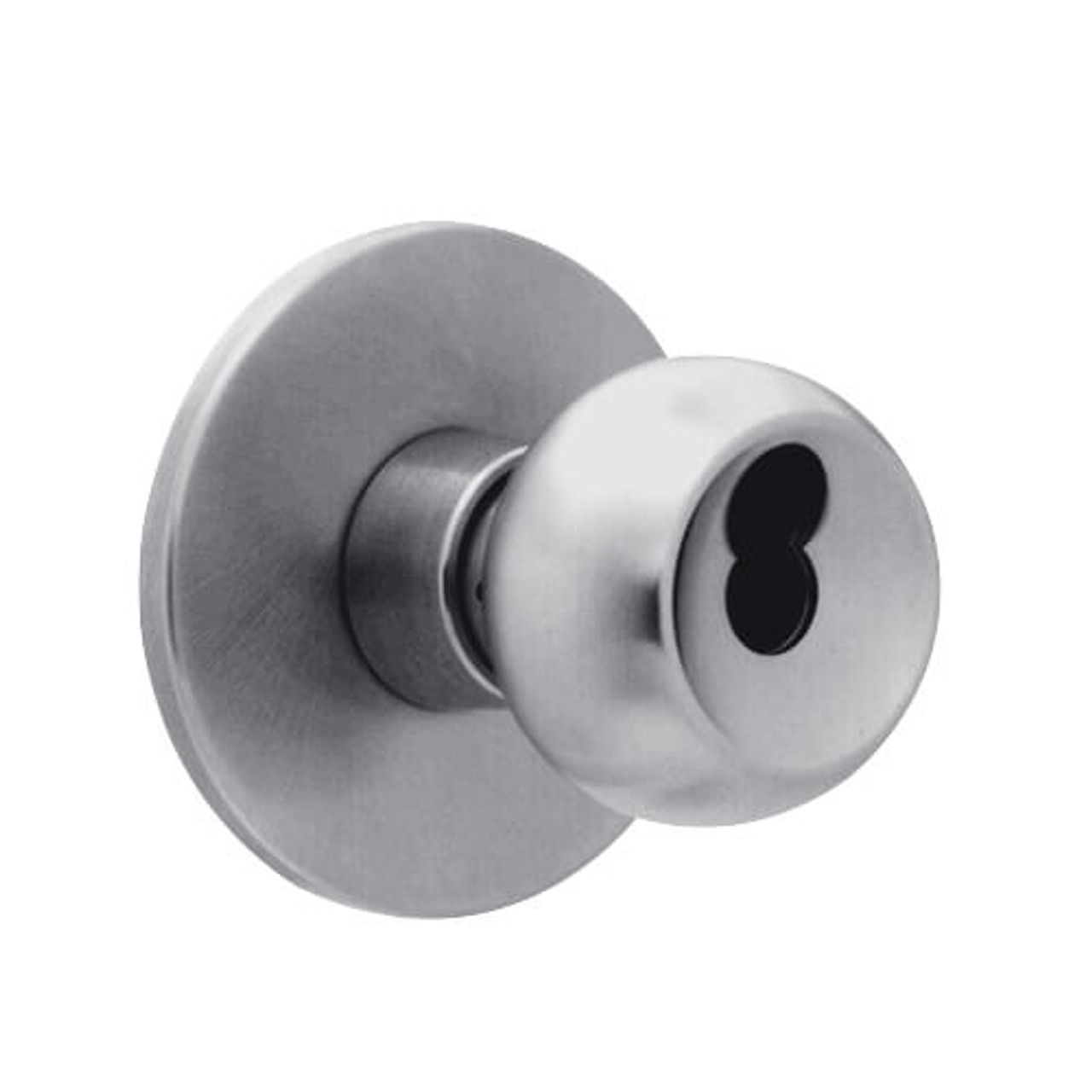 X571BD-TY-626 Falcon X Series Cylindrical Dormitory Lock with Troy-York Knob Style in Satin Chrome Finish