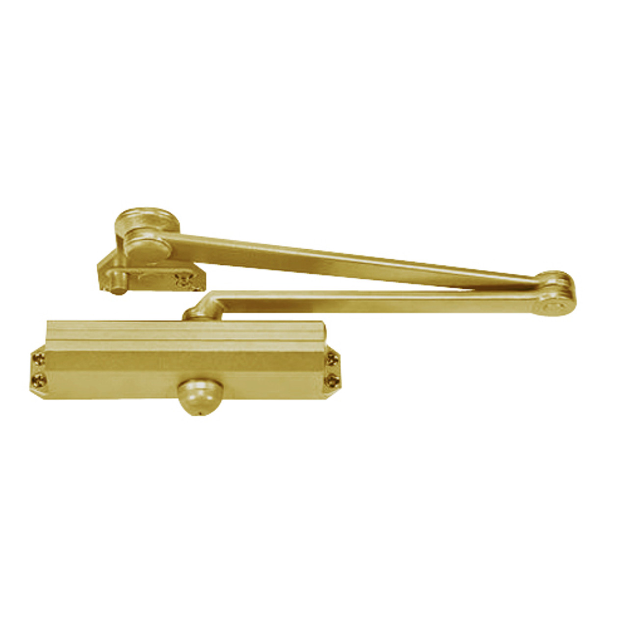 CLP1601-696 Norton 1600 Series Non Hold Open Adjustable Door Closer with CloserPlus Arm in Satin Brass Painted Finish