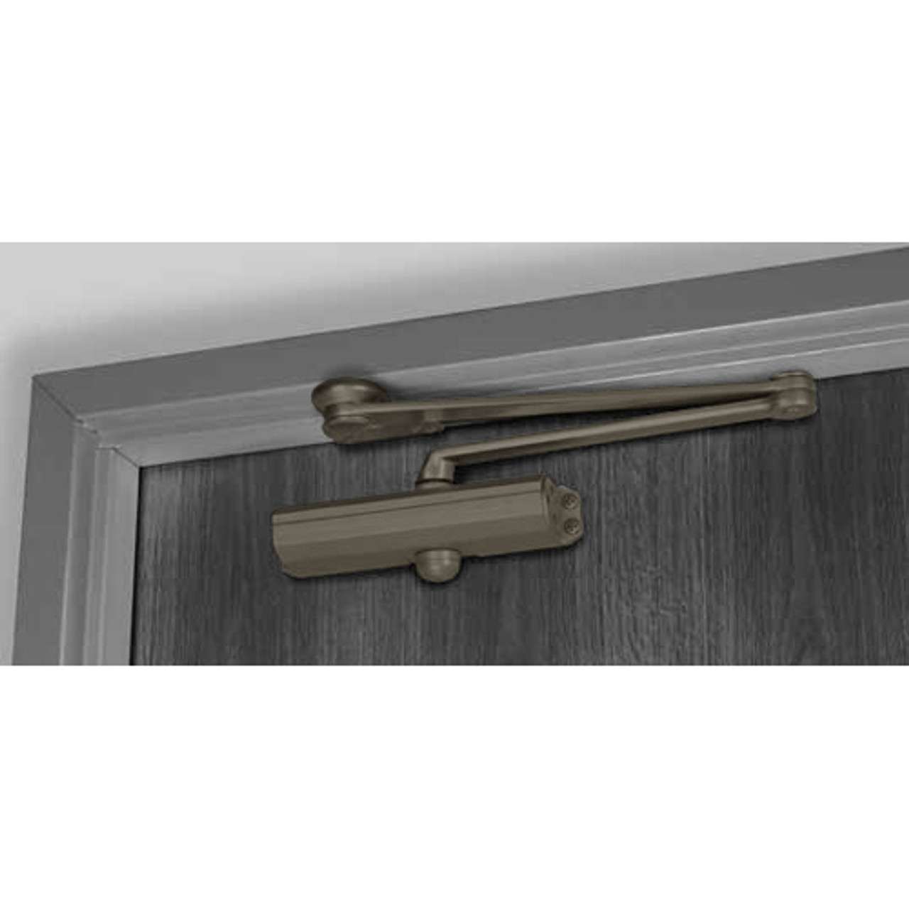 PR1601H-RH-694 Norton 1600 Series Hold Open Adjustable Door Closer with Parallel Rigid Arm in Medium Bronze Painted Finish