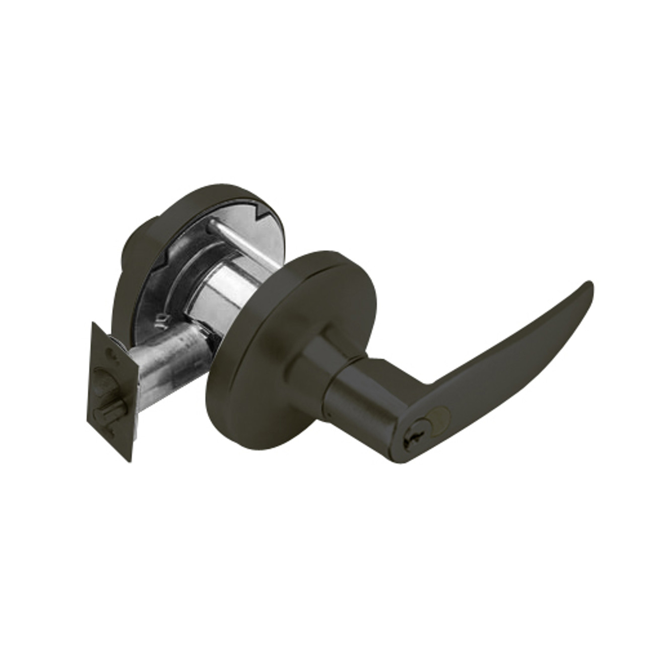 T351GD-A-613 Falcon T Series Cylindrical Closet Lock with Avalon Lever Style Prepped for SFIC in Oil Rubbed Bronze Finish