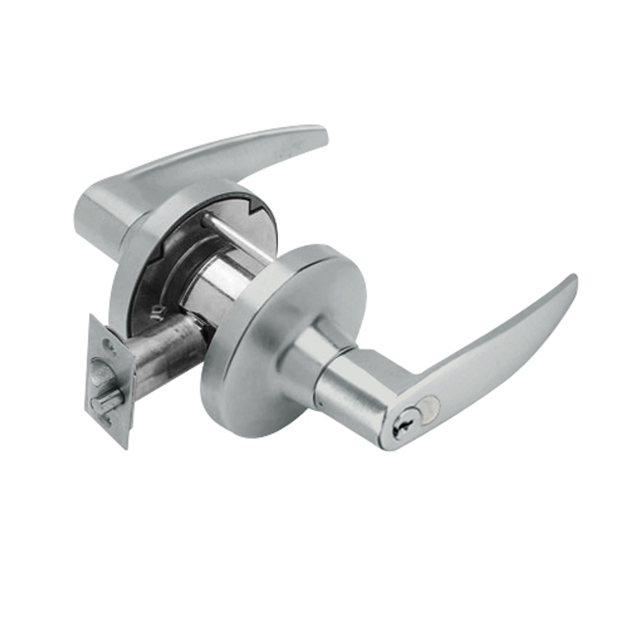 T501GD-A-619 Falcon T Series Cylindrical Entry Lock with Avalon Lever Style Prepped for SFIC in Satin Nickel Finish