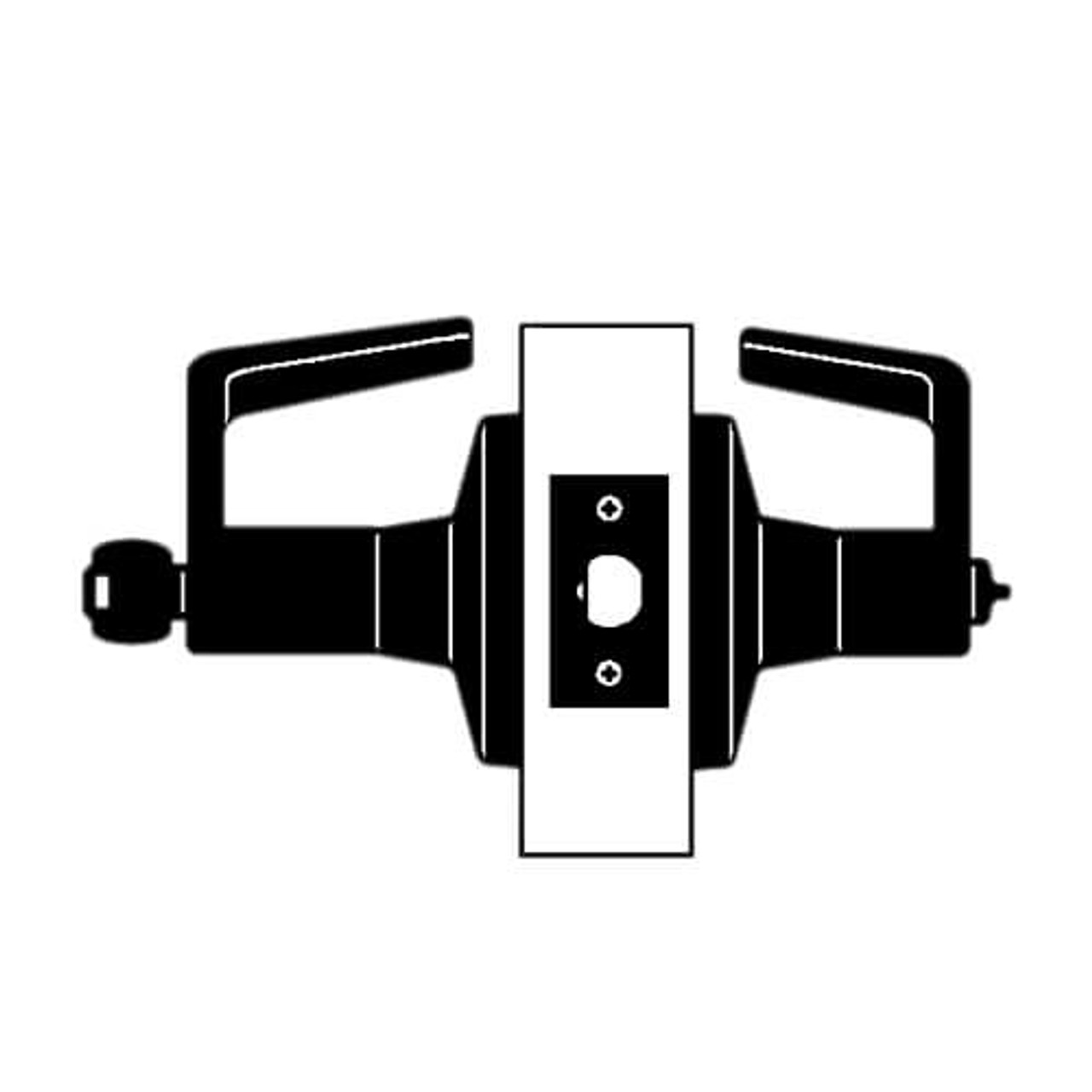 T511GD-D-625 Falcon T Series Cylindrical Entry/Office Lock with Dane Lever Style Prepped for SFIC in Bright Chrome