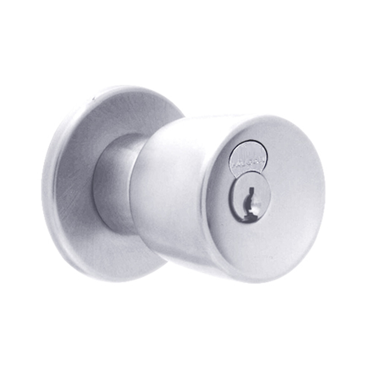 X521GD-EG-625 Falcon X Series Cylindrical Office Lock with Elite-Gala Knob Style in Bright Chrome Finish