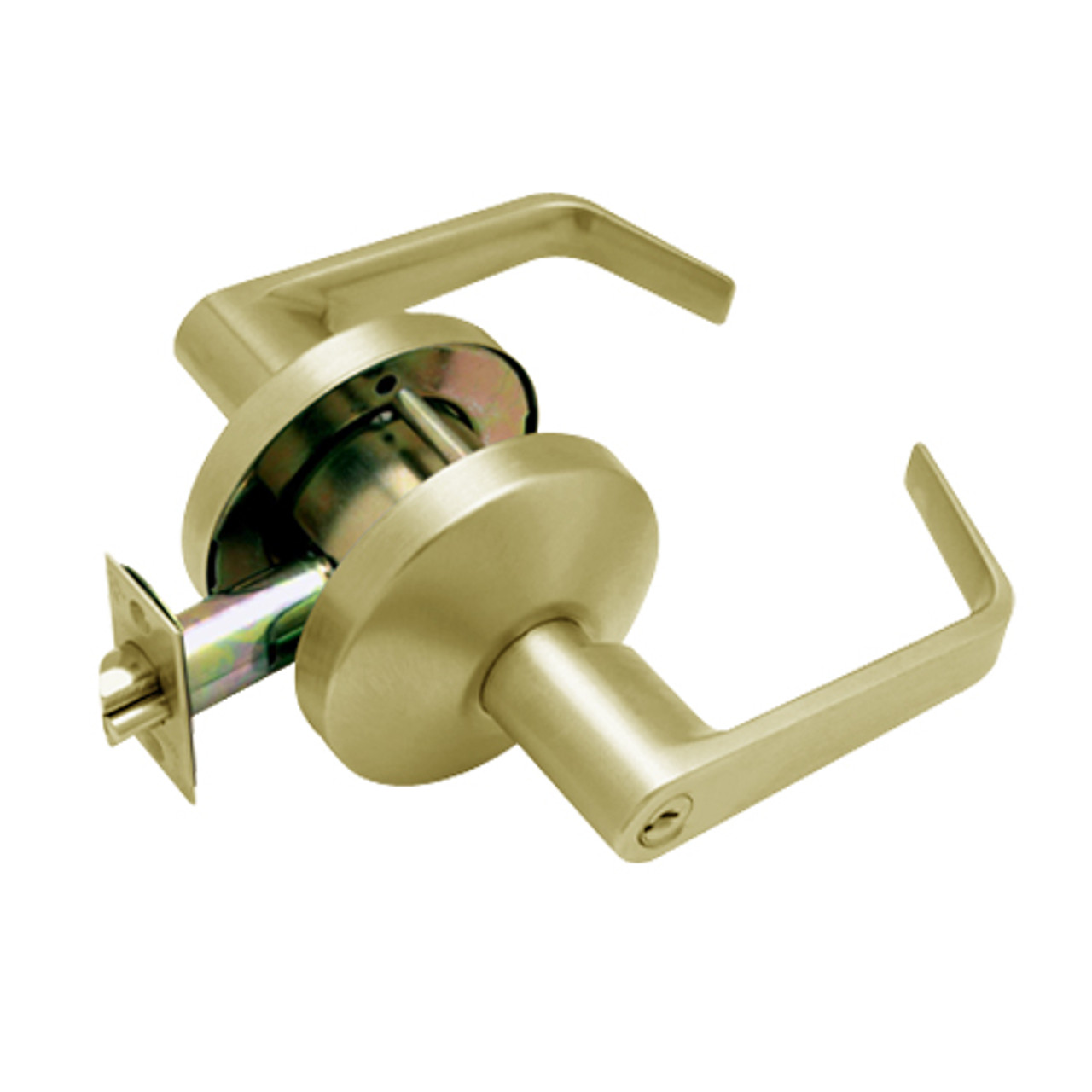 B501PD-D-606 Falcon B Series Single Cylinder Entry Lock with Dane Lever Style in Satin Brass Finish