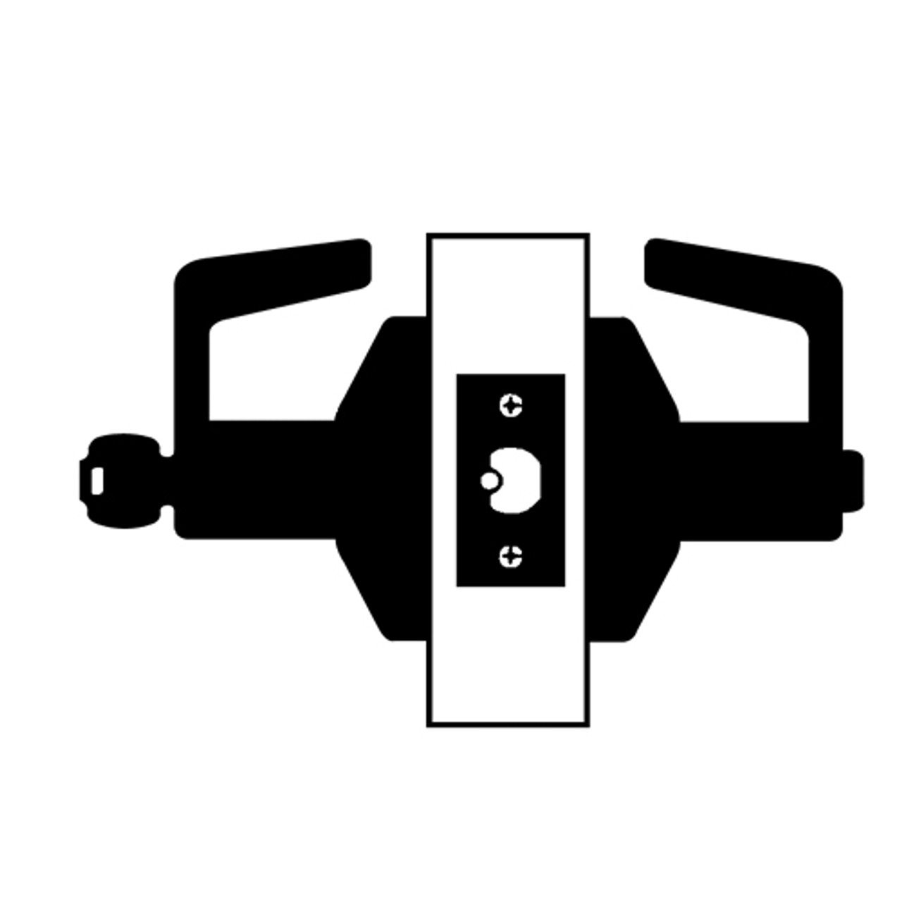 B501PD-D-625 Falcon B Series Single Cylinder Entry Lock with Dane Lever Style in Bright Chrome