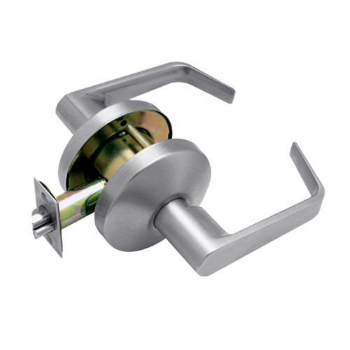 B101S-D-626 Falcon B Series Non-Keyed Cylinder Passage Lock with Dane Lever Style in Satin Chrome Finish