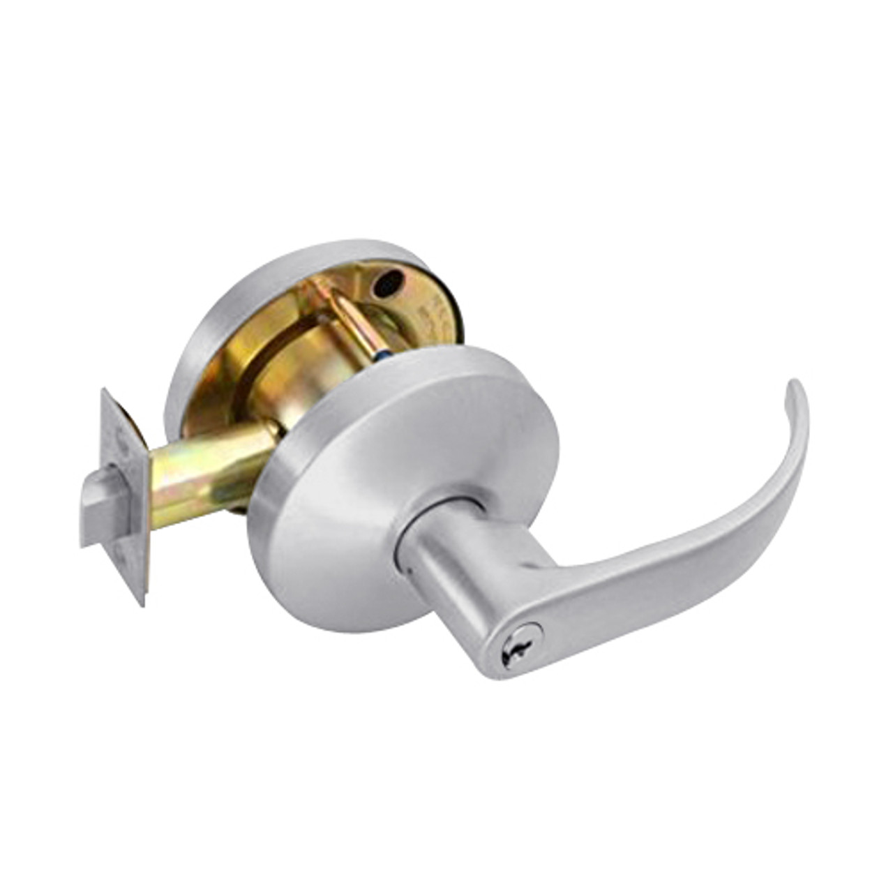 B341PD-Q-626 Falcon B Series Single Cylinder Connecting/Exit Lock with Quantum Lever Style in Satin Chrome Finish