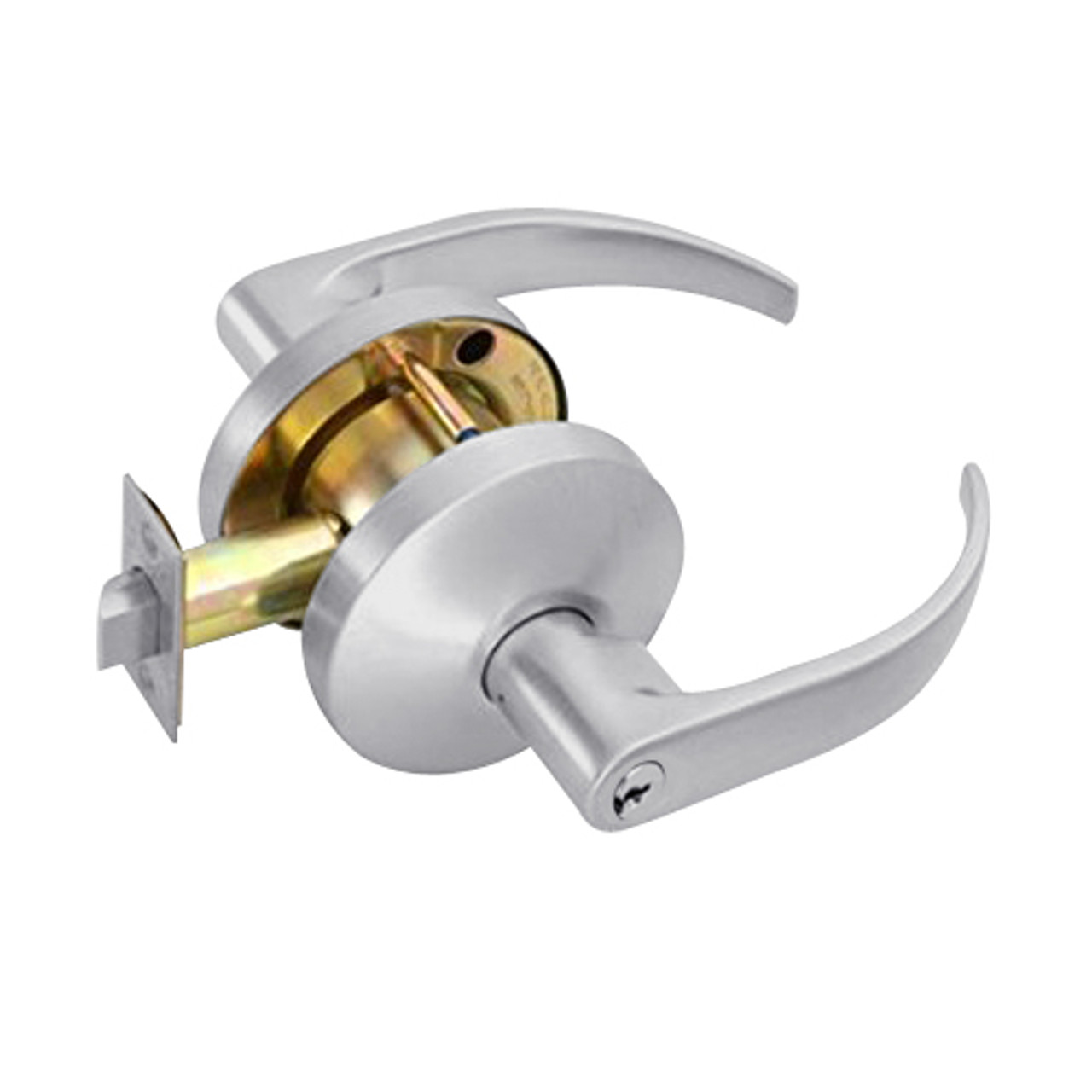 B581PD-Q-626 Falcon B Series Single Cylinder Storeroom Lock with Quantum Lever Style in Satin Chrome Finish