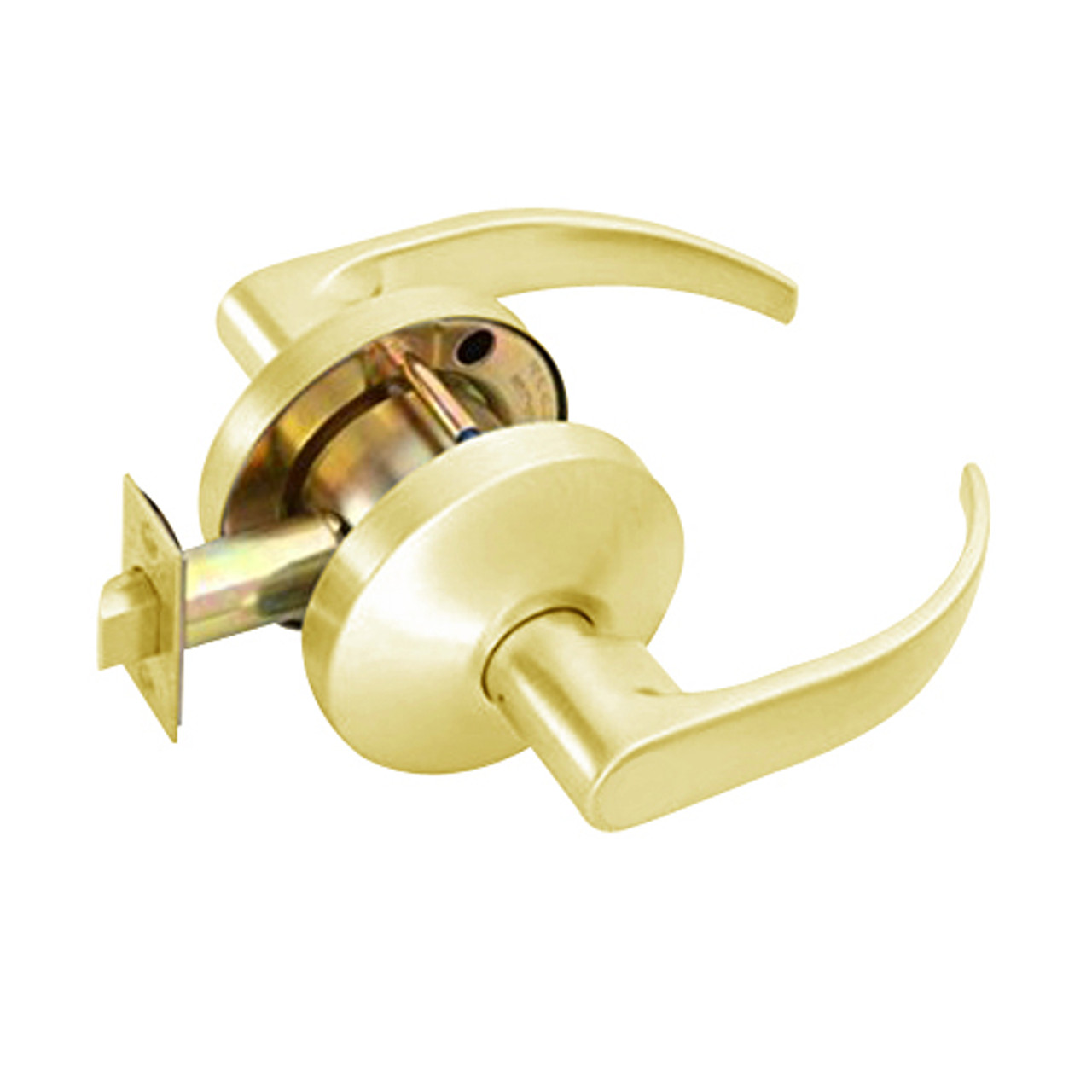 B101S-Q-605 Falcon B Series Non-Keyed Cylinder Passage Lock with Quantum Lever Style in Bright Brass Finish