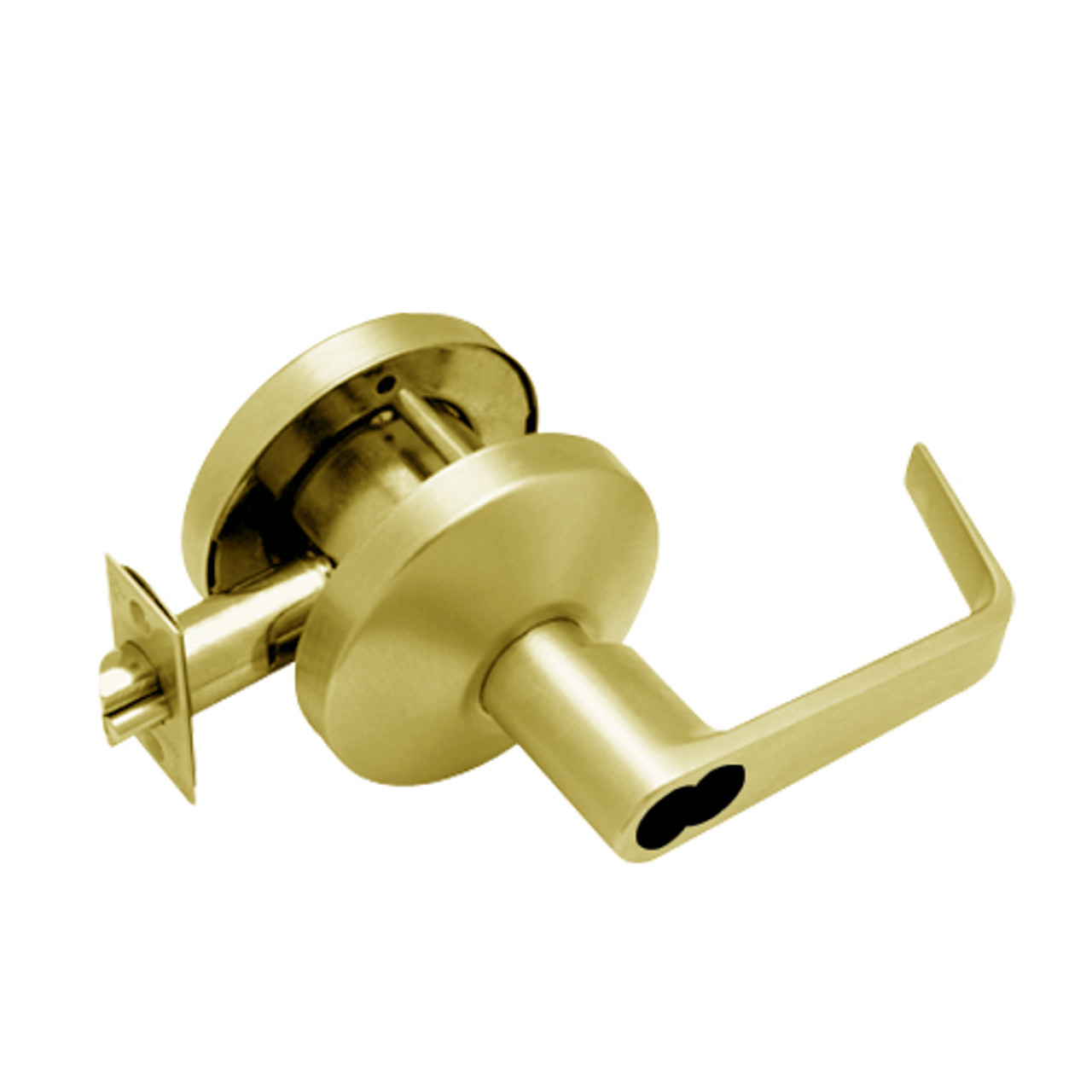 B341BD-D-605 Falcon B Series Single Cylinder Connecting/Exit Lock with Dane Lever Style in Bright Brass Finish