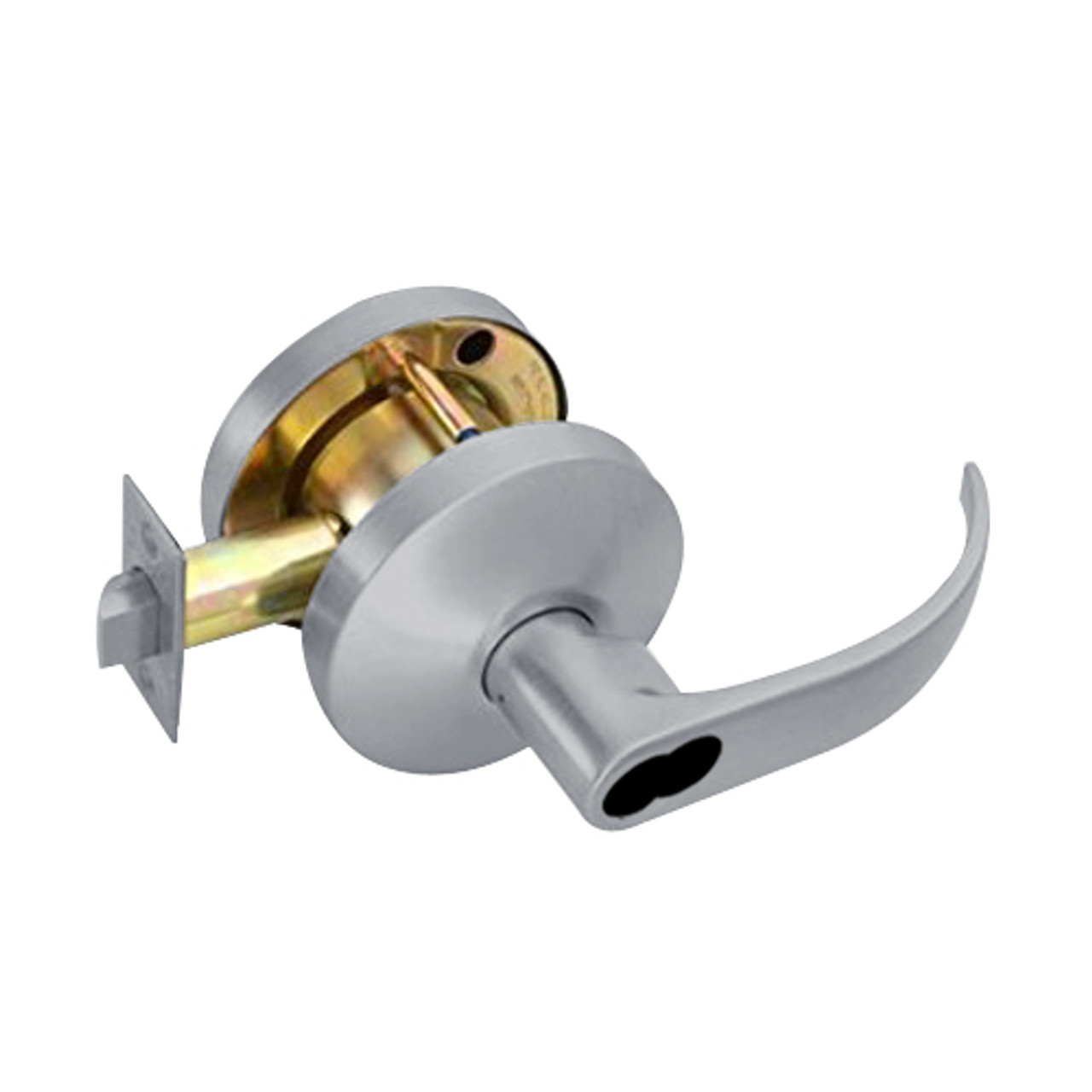 B341BD-Q-626 Falcon B Series Single Cylinder Connecting/Exit Lock with Quantum Lever Style in Satin Chrome Finish