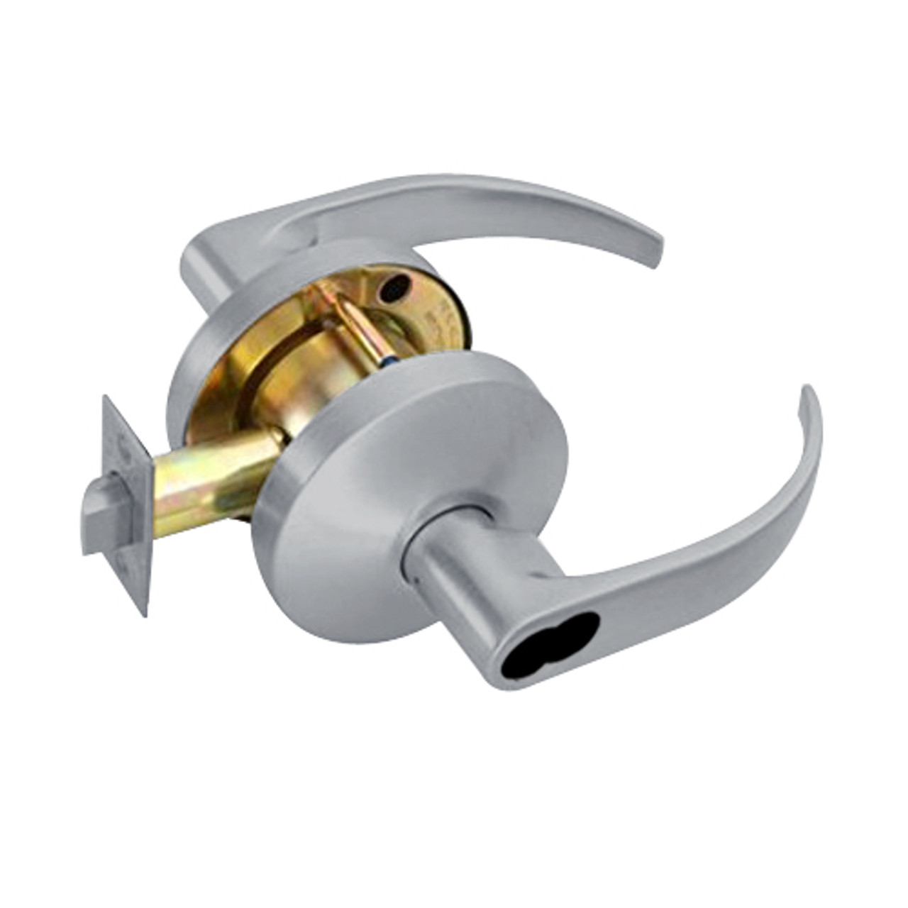 B611BD-Q-626 Falcon B Series Single Cylinder Dormitory/Corridor Lock with Quantum Lever Style in Satin Chrome Finish