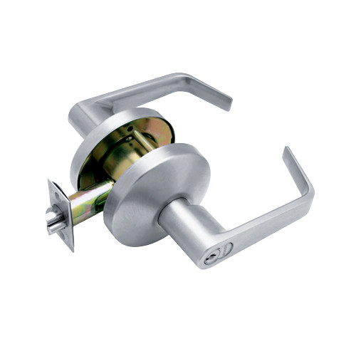 B501GD-D-626 Falcon B Series Single Cylinder Entry Lock with Dane Lever Style in Satin Chrome Finish