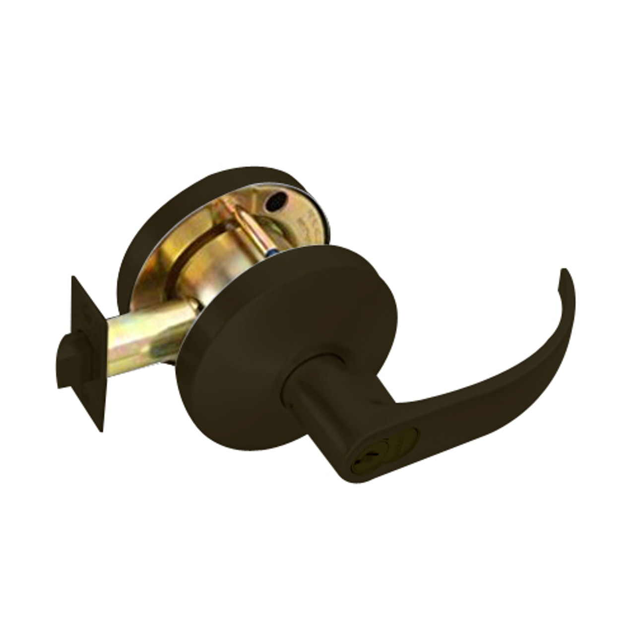 B341GD-Q-613 Falcon B Series Single Cylinder Connecting/Exit Lock with Quantum Lever Style in Oil Rubbed Bronze Finish