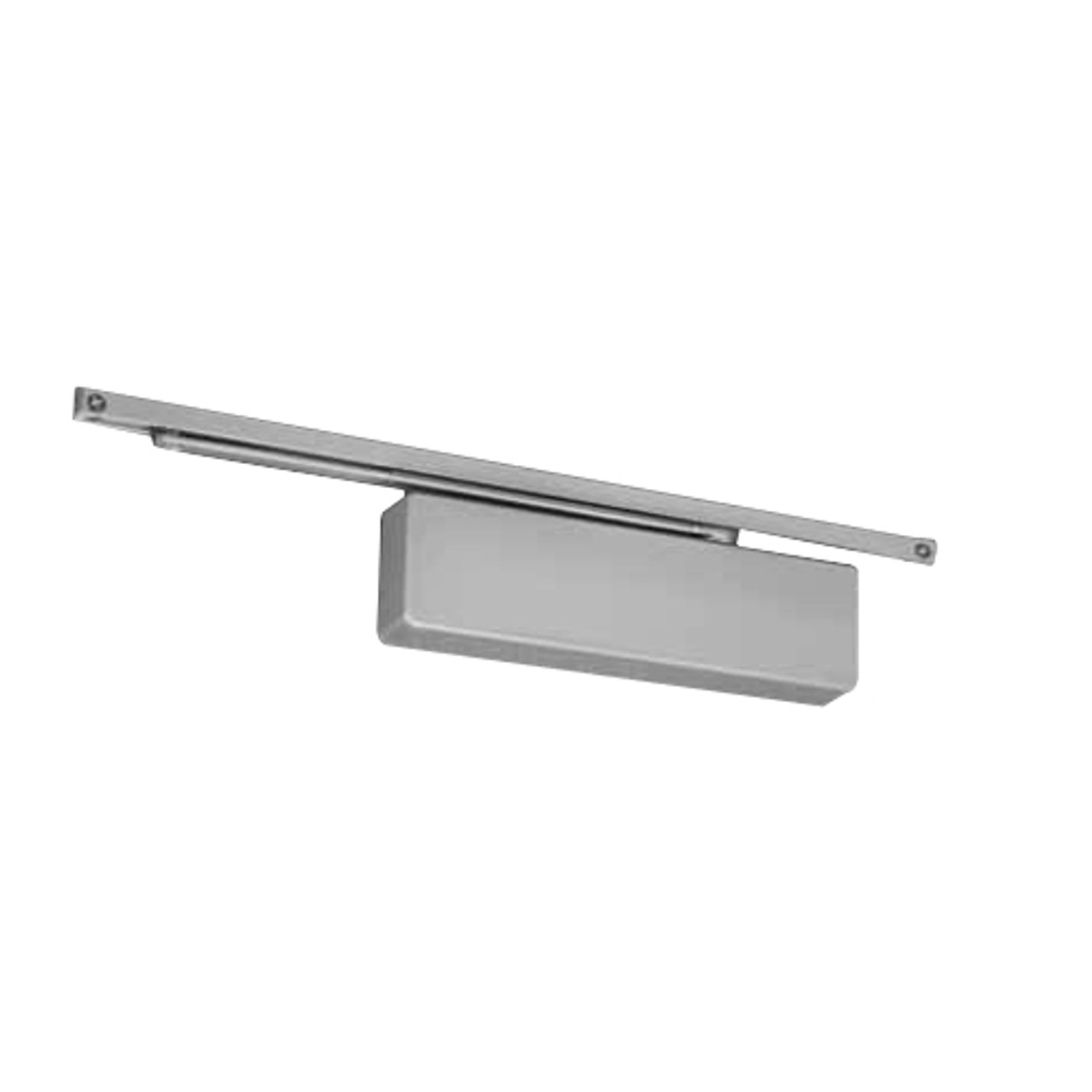 7540ST-689 Norton 7500 Series Non-Hold Open Institutional Door Closer with Pull Side Low Profile Slide Track in Aluminum Finish