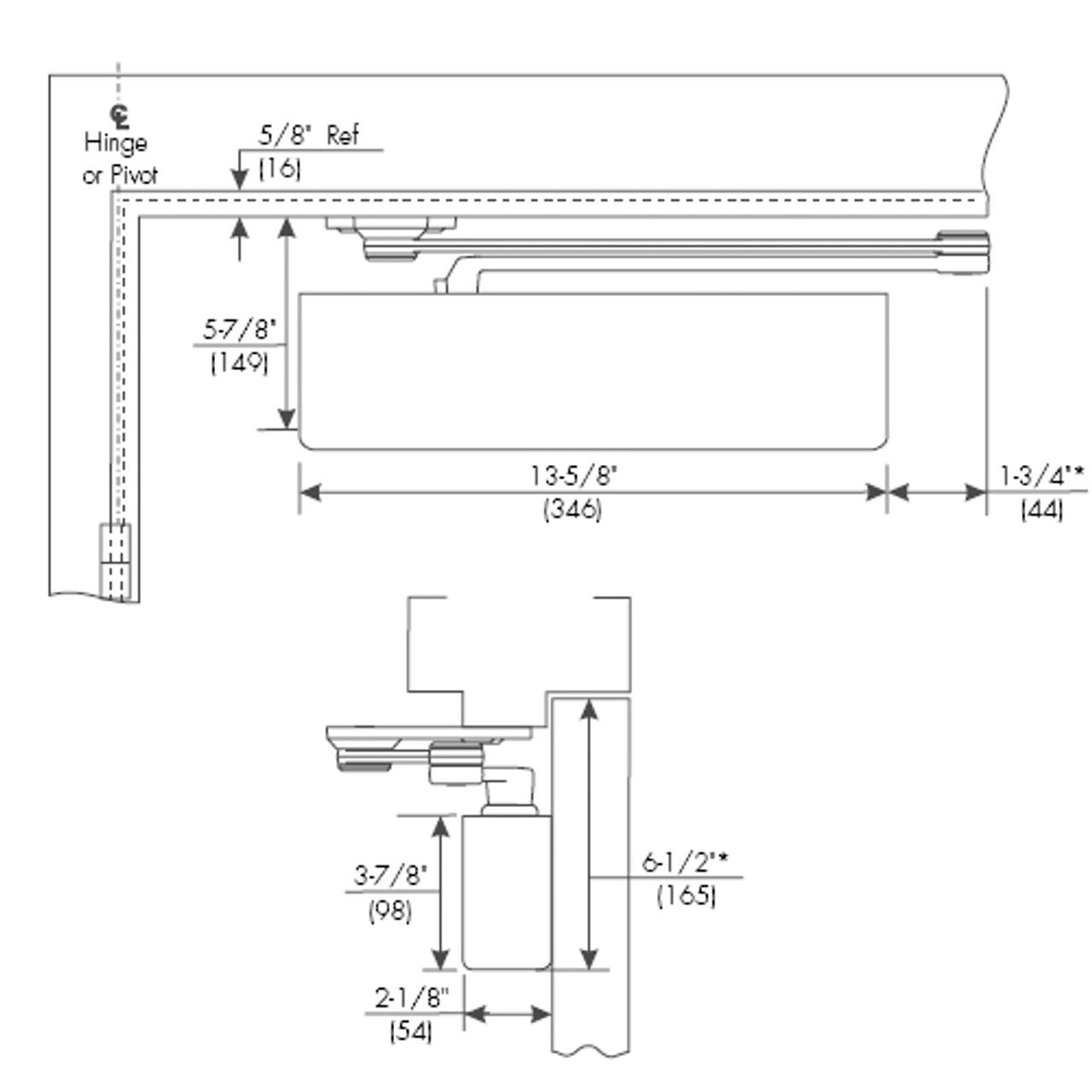 PR7500DA-689 Norton 7500 Series Non-Hold Open Institutional Door Closer with Parallel Rigid Arm in Aluminum