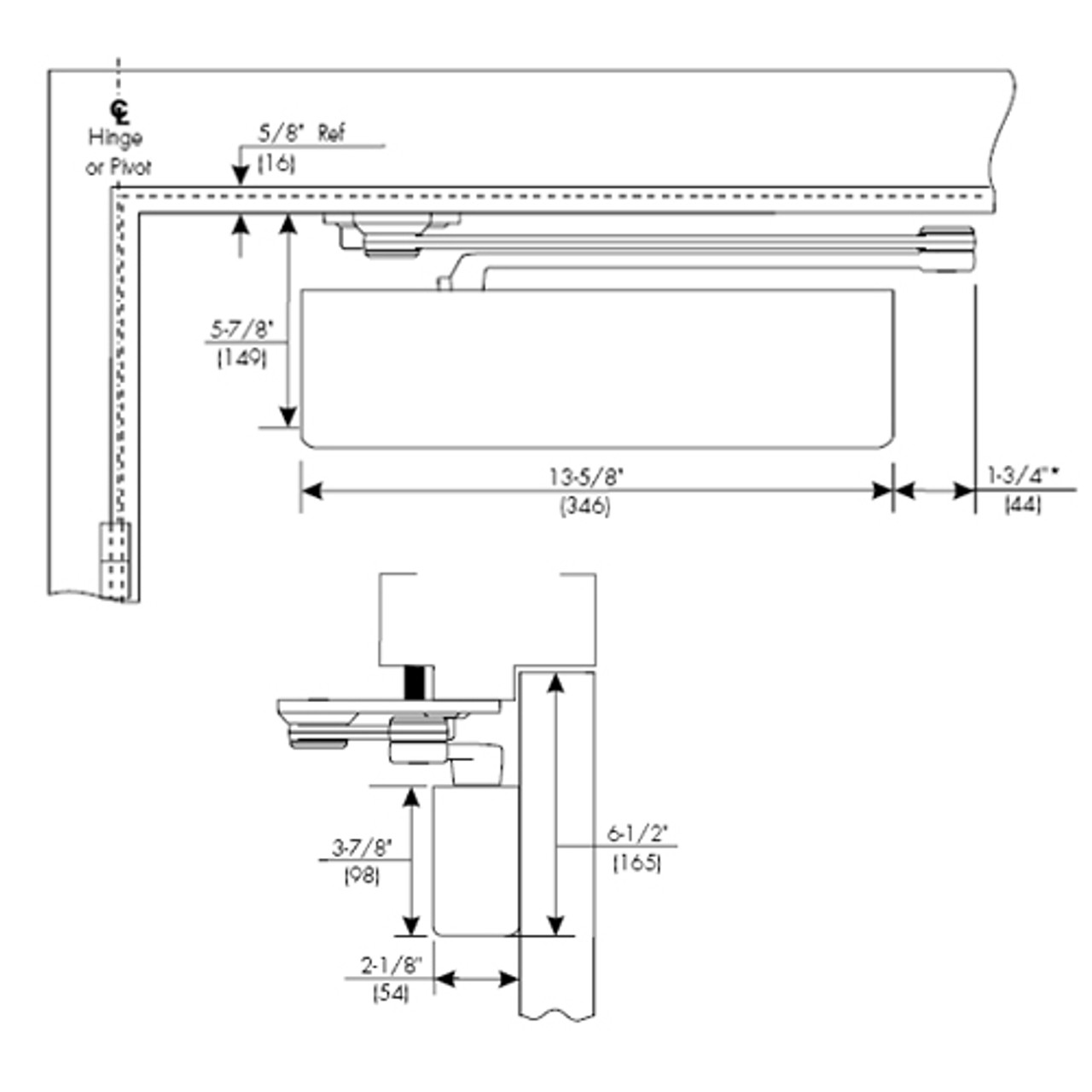 CLP7500DA-694 Norton 7500 Series Non-Hold Open Institutional Door Closer with CloserPlus Arm in Medium Amber