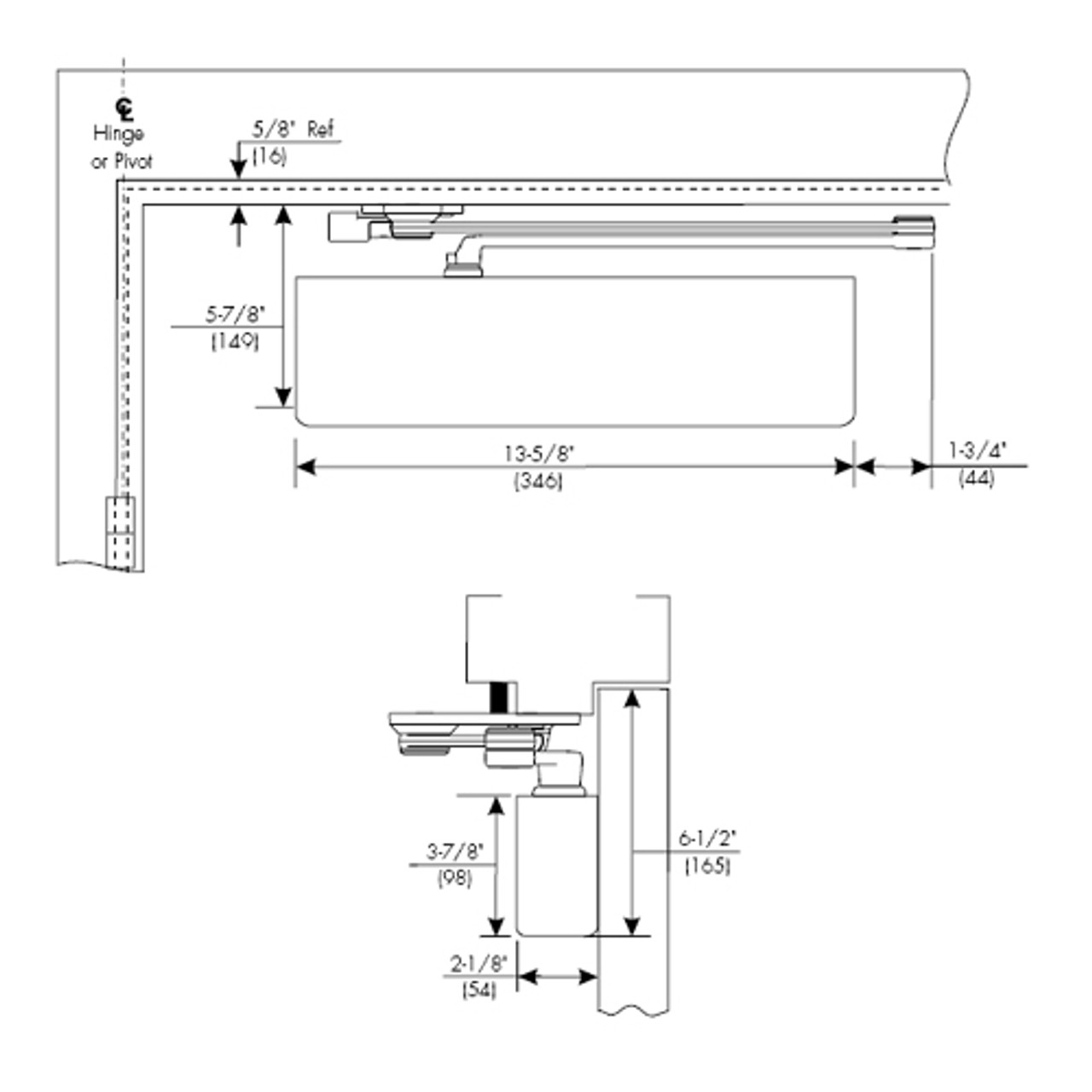 CPS7500T-694 Norton 7500 Series Hold Open Institutional Door Closer with CloserPlus Spring Arm in Medium Amber