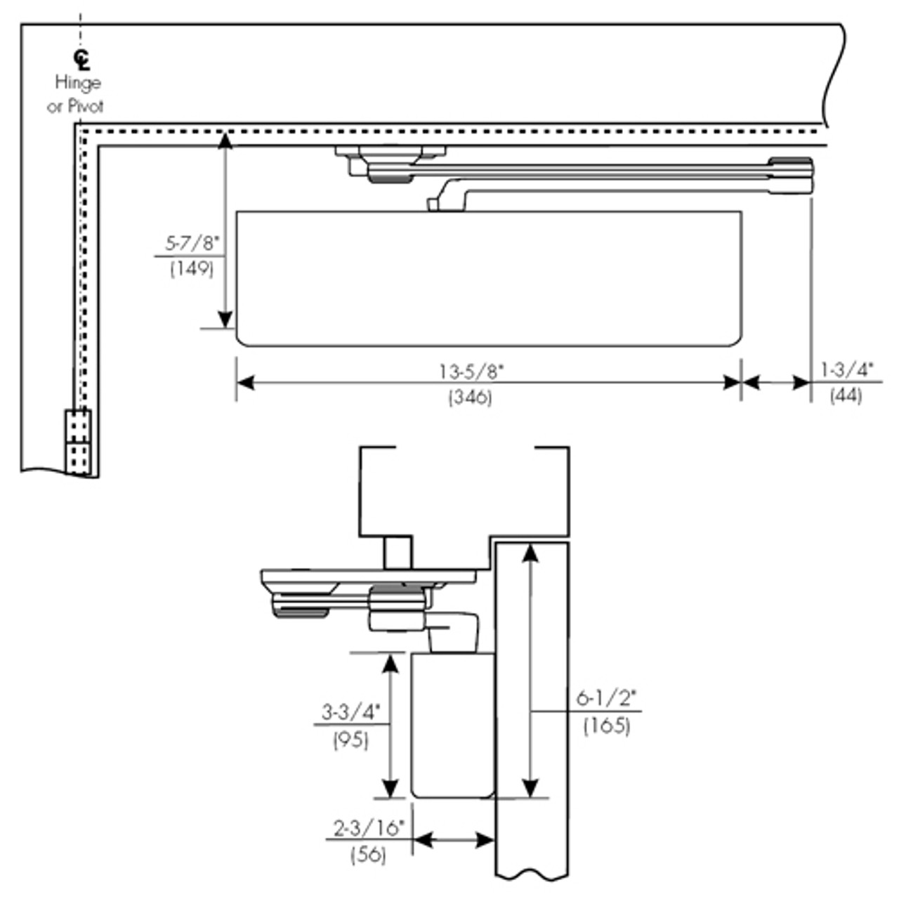 CLP7570T-691-LH Norton 7570 Series Security Door CloserPlus Arm with Thumbturn Hold Open in Dull Bronze Finish