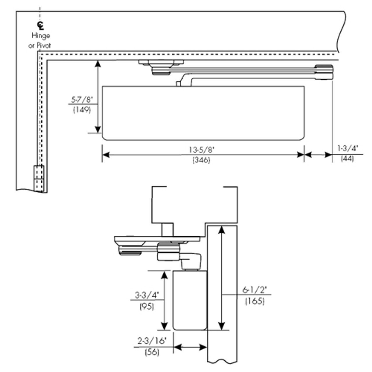 PR7570-691-RH Norton 7570 Series Security Door Closer with Parallel Rigid Arm in Dull Bronze Finish