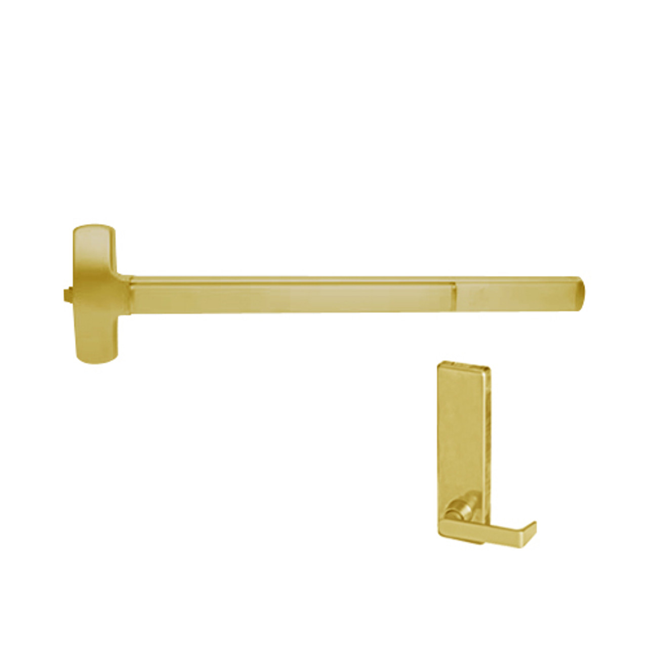 F-25-R-L-BE-DANE-US3-3-RHR Falcon Exit Device in Polished Brass