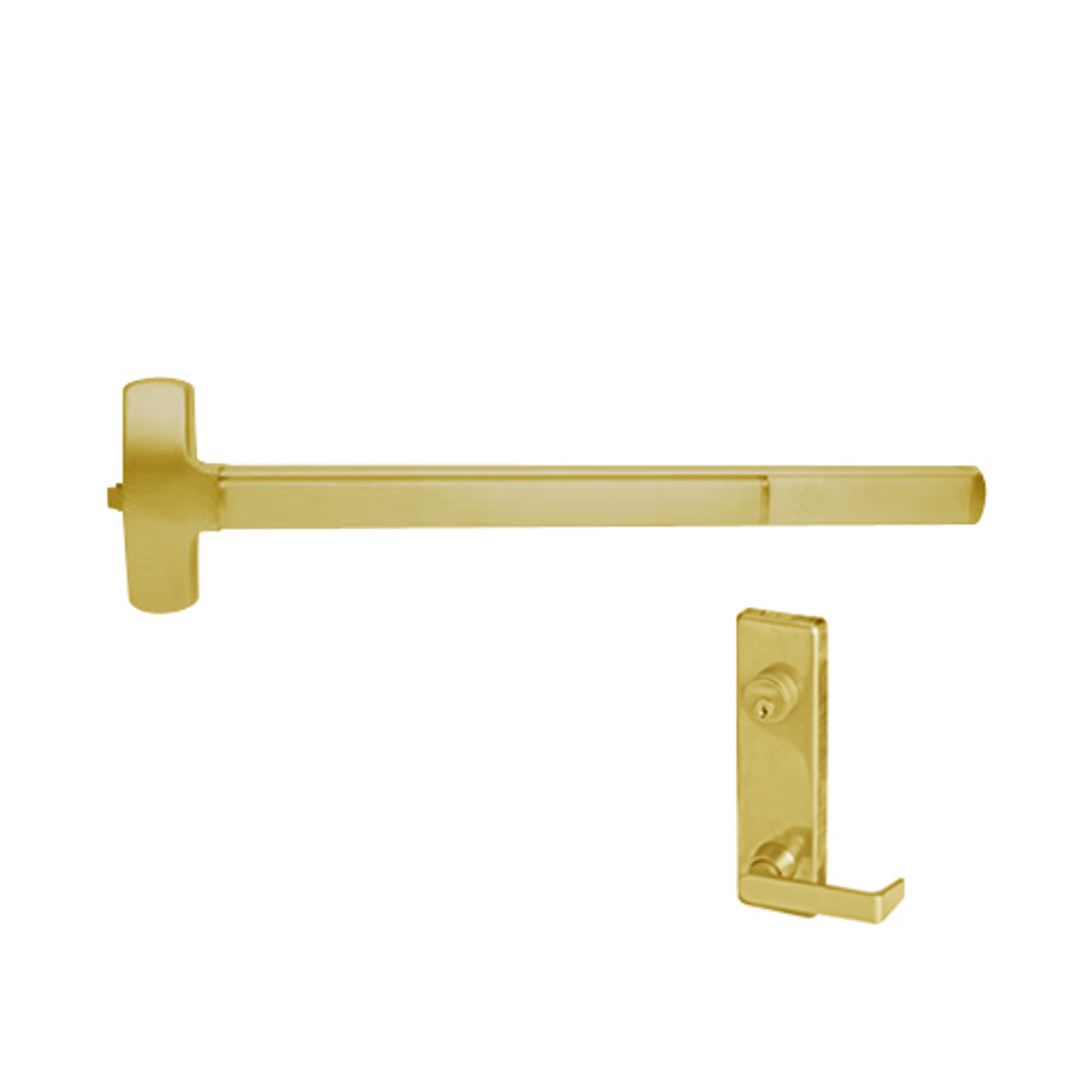 F-25-R-L-NL-DANE-US3-4-LHR Falcon Exit Device in Polished Brass