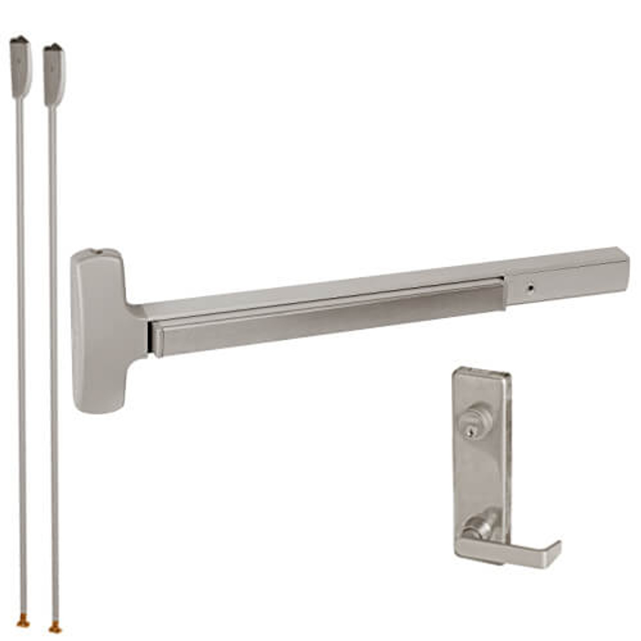 25-V-L-NL-DANE-US32D-3-LHR Falcon Exit Device in Satin Stainless Steel