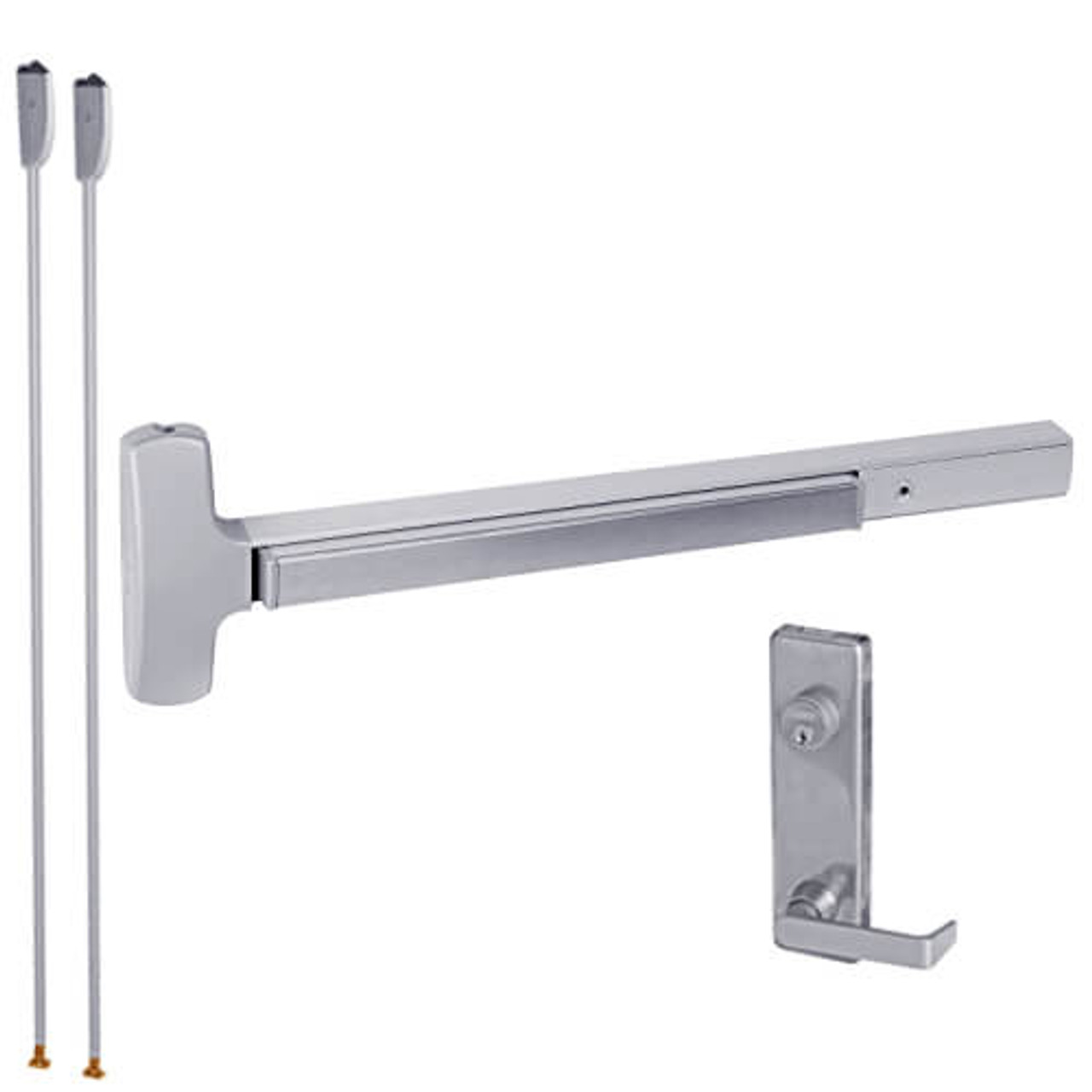 25-V-L-NL-DANE-US32-3-LHR Falcon Exit Device in Polished Stainless Steel