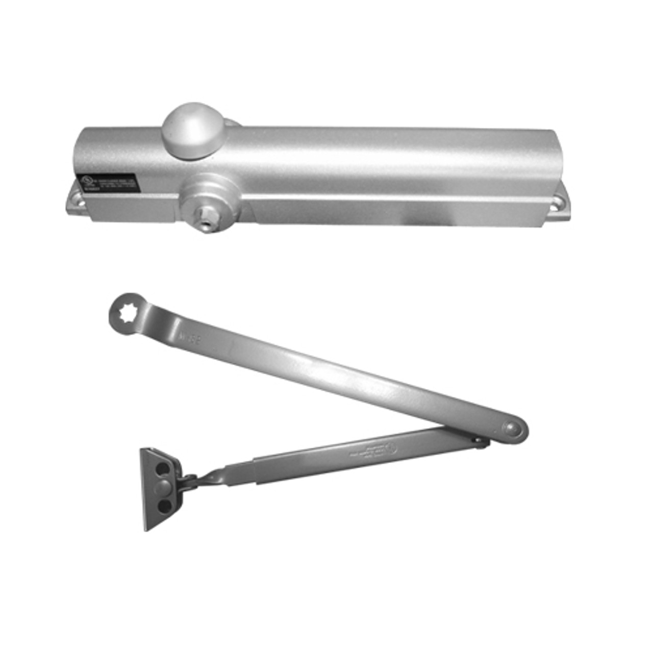 8101DA-689 Norton 8000 Series Non-Hold Open Door Closers with Regular Parallel and Top Jamb to 3 inch Reveal in Aluminum Finish