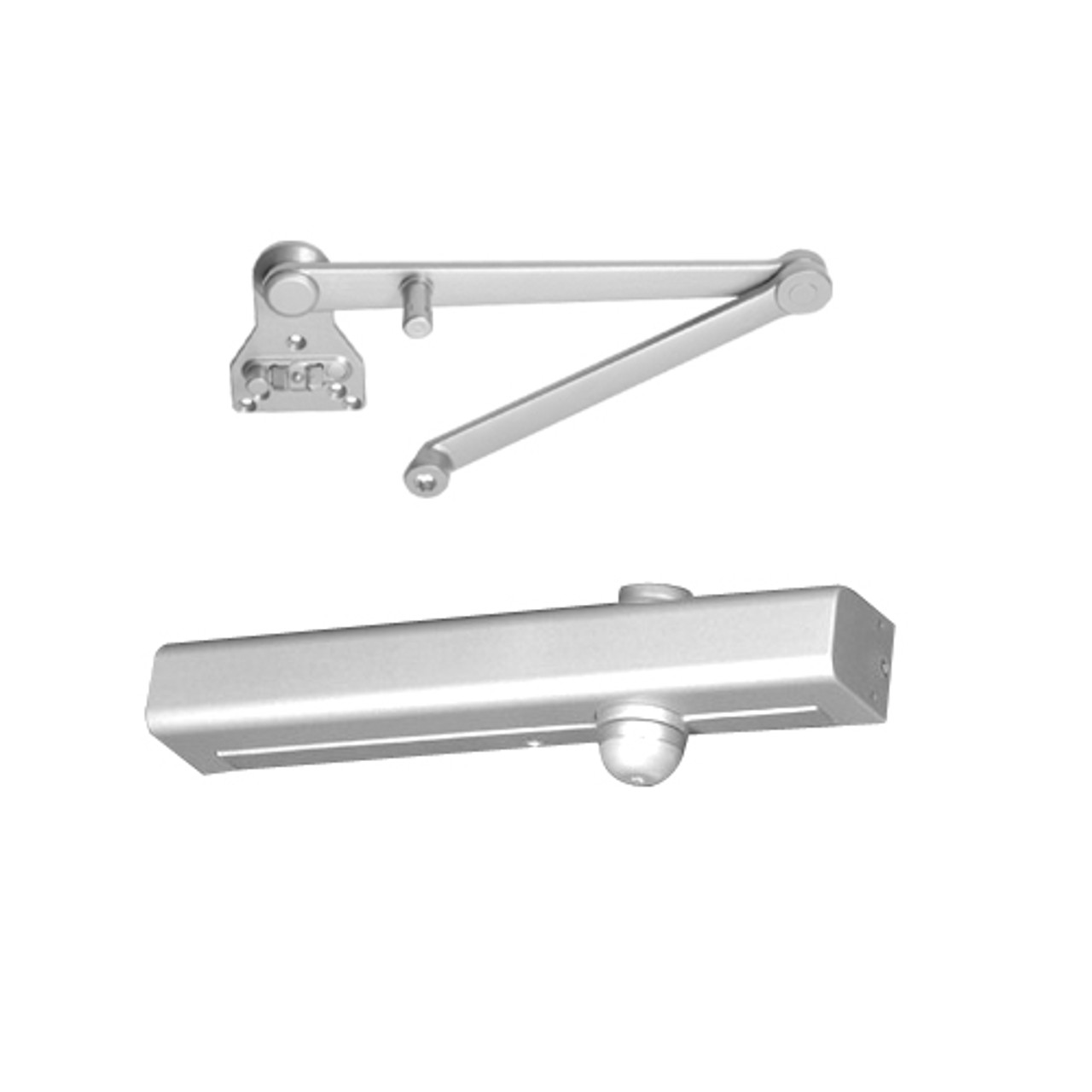 CLP8301R-689 Norton 8000 Series Hold Open Door Closers with CloserPlus Ramp Arm in Aluminum Finish