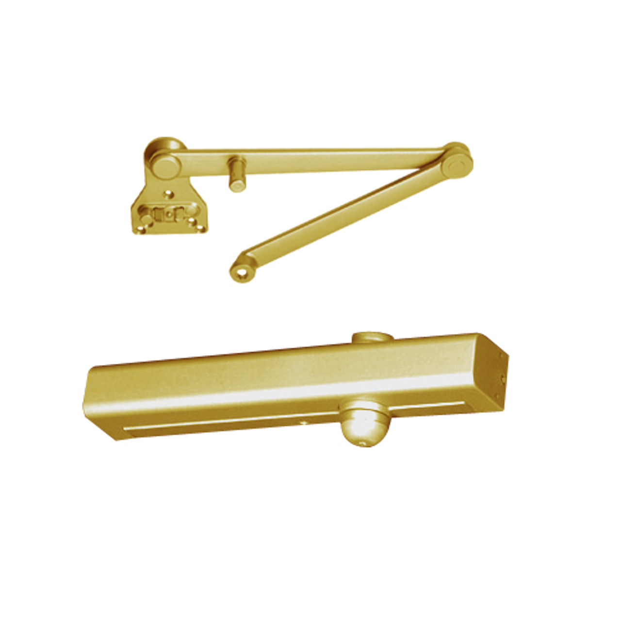 CLP8301R-696 Norton 8000 Series Hold Open Door Closers with CloserPlus Ramp Arm in Gold Finish