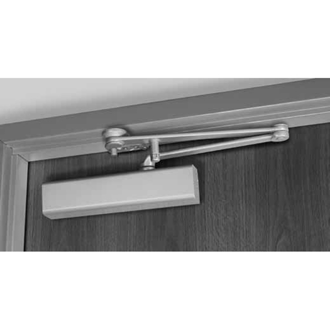 CLP8501R-689 Norton 8000 Series Full Cover Hold Open Door Closers with CloserPlus Ramp Arm in Aluminum Finish