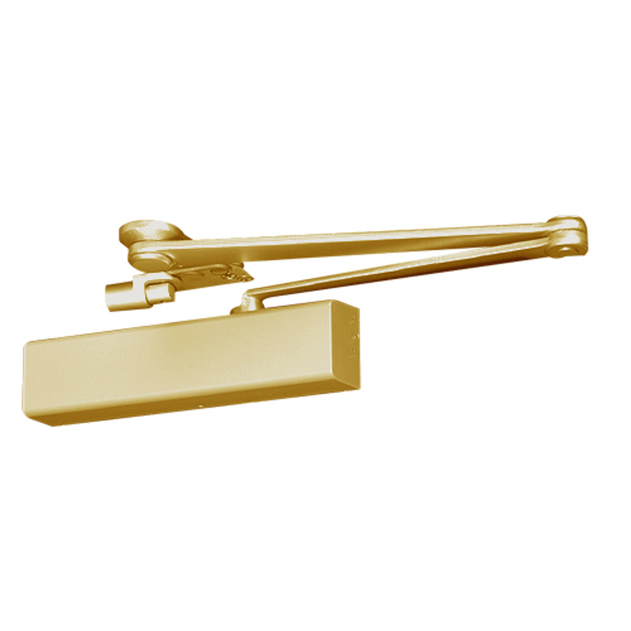 CPS8501T-696 Norton 8000 Series Full Cover Hold Open Door Closers with CloserPlus Spring Arm in Gold Finish