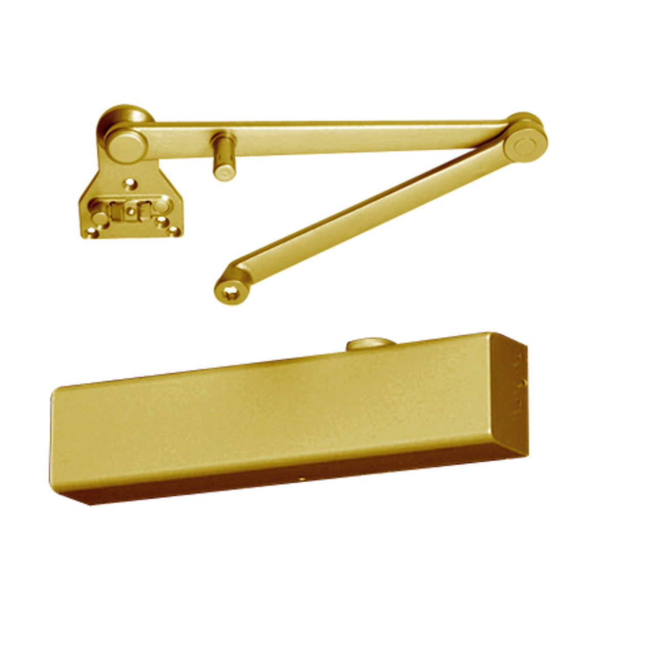 CLP8501RM-696 Norton 8000 Series Full Cover Hold Open Door Closers with CloserPlus Ramp Arm in Gold Finish