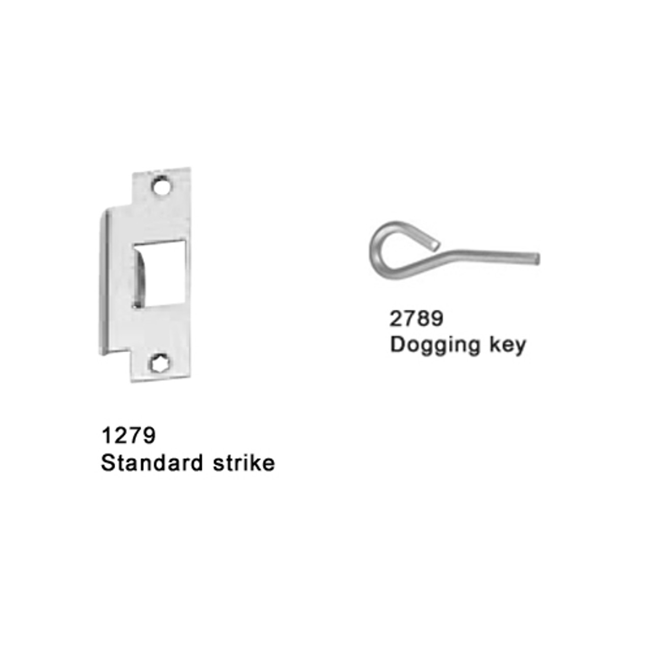 25-M-EO-US28-3-RHR Falcon 25 Series Exit Only Mortise Lock Devices in Anodized Aluminum