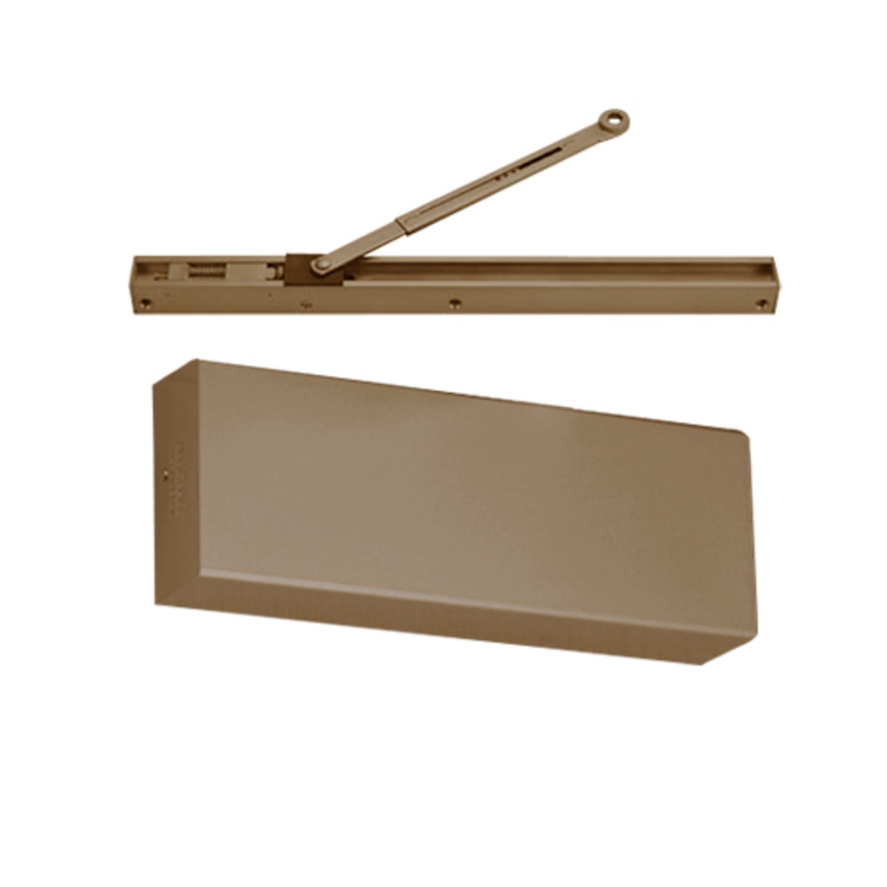 9500ST-691 Norton 9500 Series Non-Hold Open Cast Iron Door Closer with Pull Side Slide Track in Dull Bronze Finish