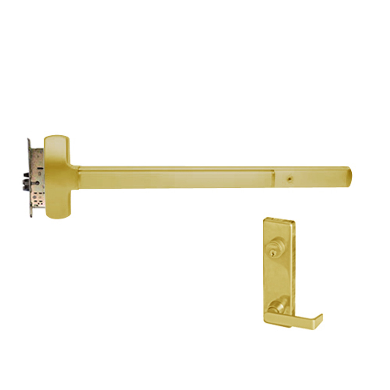 25-M-L-DANE-US3-3-LHR Falcon Exit Device in Polished Brass