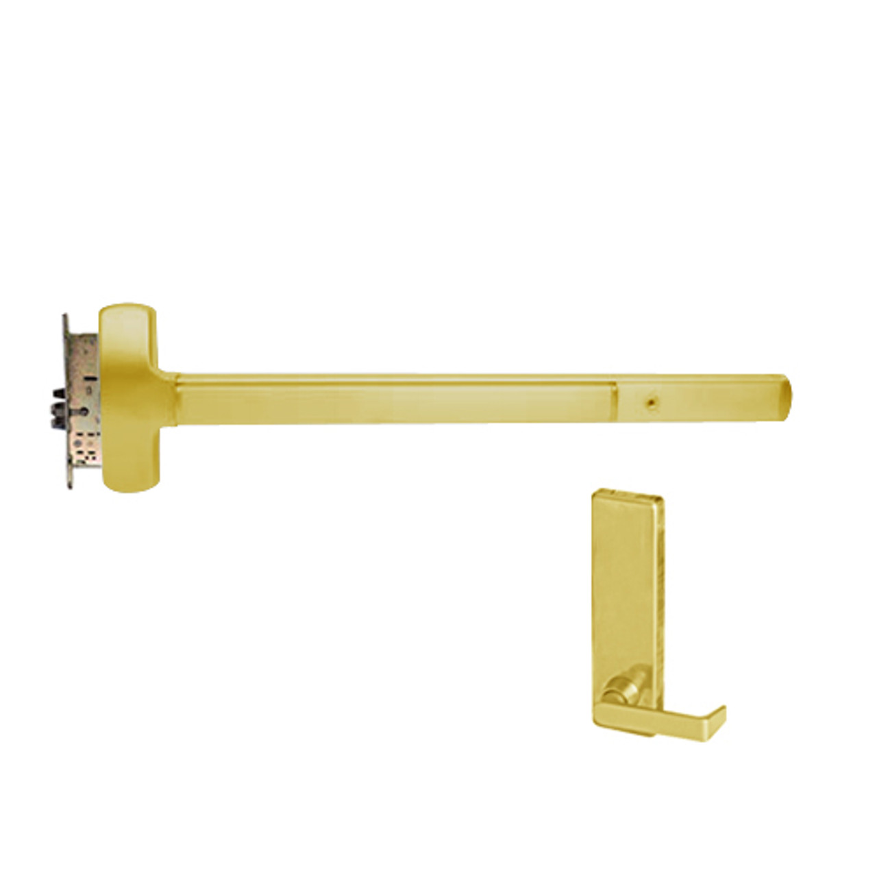 25-M-L-BE-DANE-US4-3-RHR Falcon Exit Device in Satin Brass