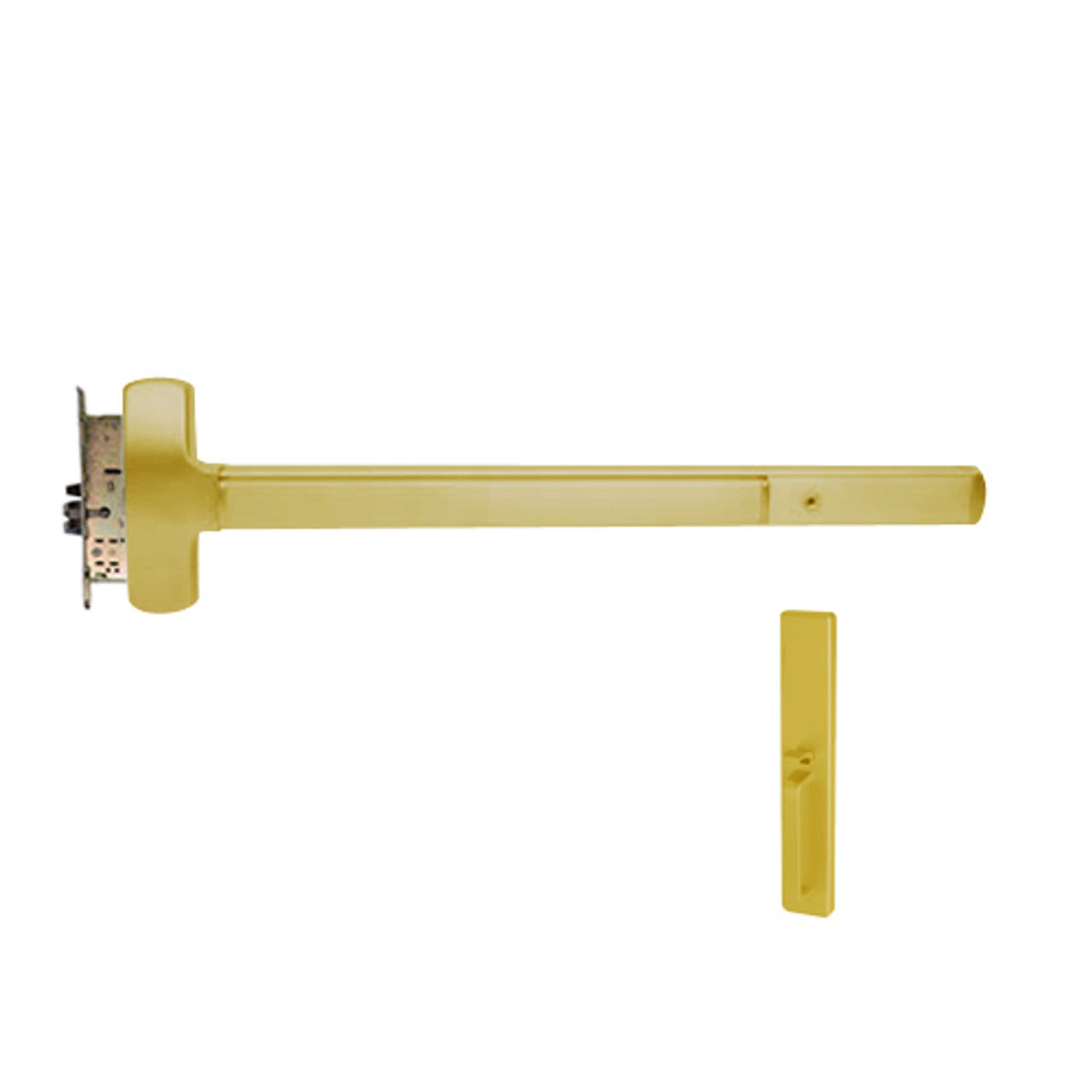 25-M-TP-BE-US3-3-RHR Falcon Exit Device in Polished Brass