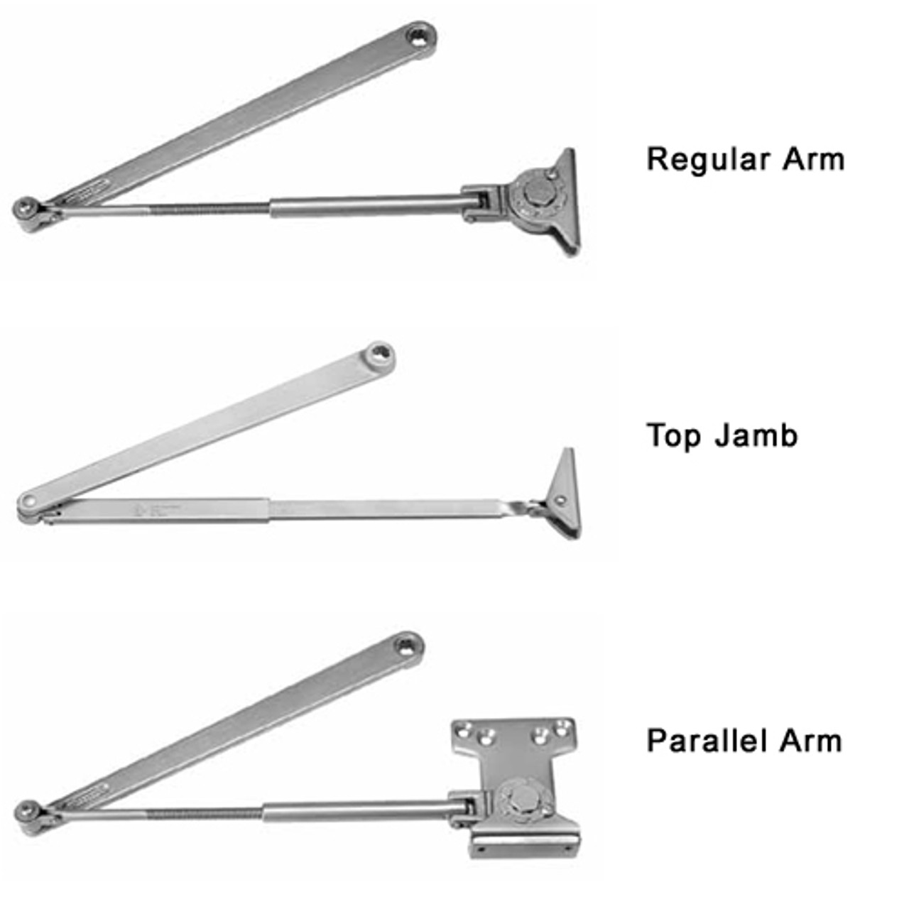 9500H-694 Norton 9500 Series Hold Open Cast Iron Door Closer with Regular Arm Parallel or Top Jamb to 3 inch Reveal in Medium Amber Finish