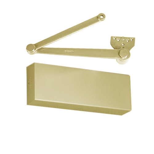 PRO9500H-LH-696 Norton 9500 Series Hold Open Cast Iron Door Closer with Parallel Rigid Offset Arm in Gold Finish