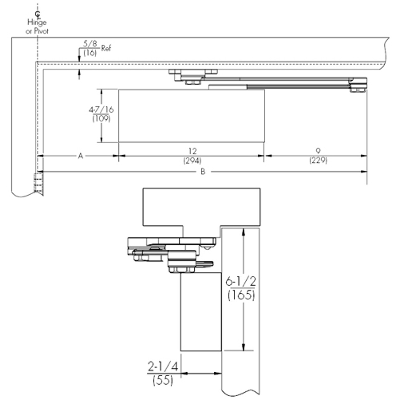 CLP9500T-690 Norton 9500 Series Hold Open Cast Iron Door Closer with CloserPlus Arm in Statuary Bronze Finish