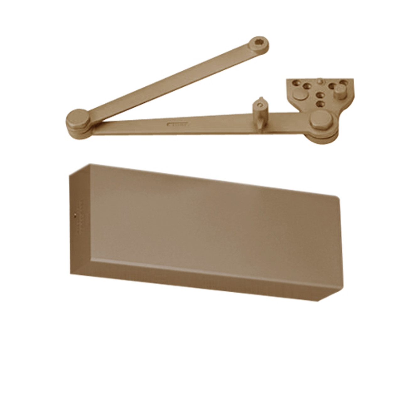 CLP9500T-691 Norton 9500 Series Hold Open Cast Iron Door Closer with CloserPlus Arm in Dull Bronze Finish