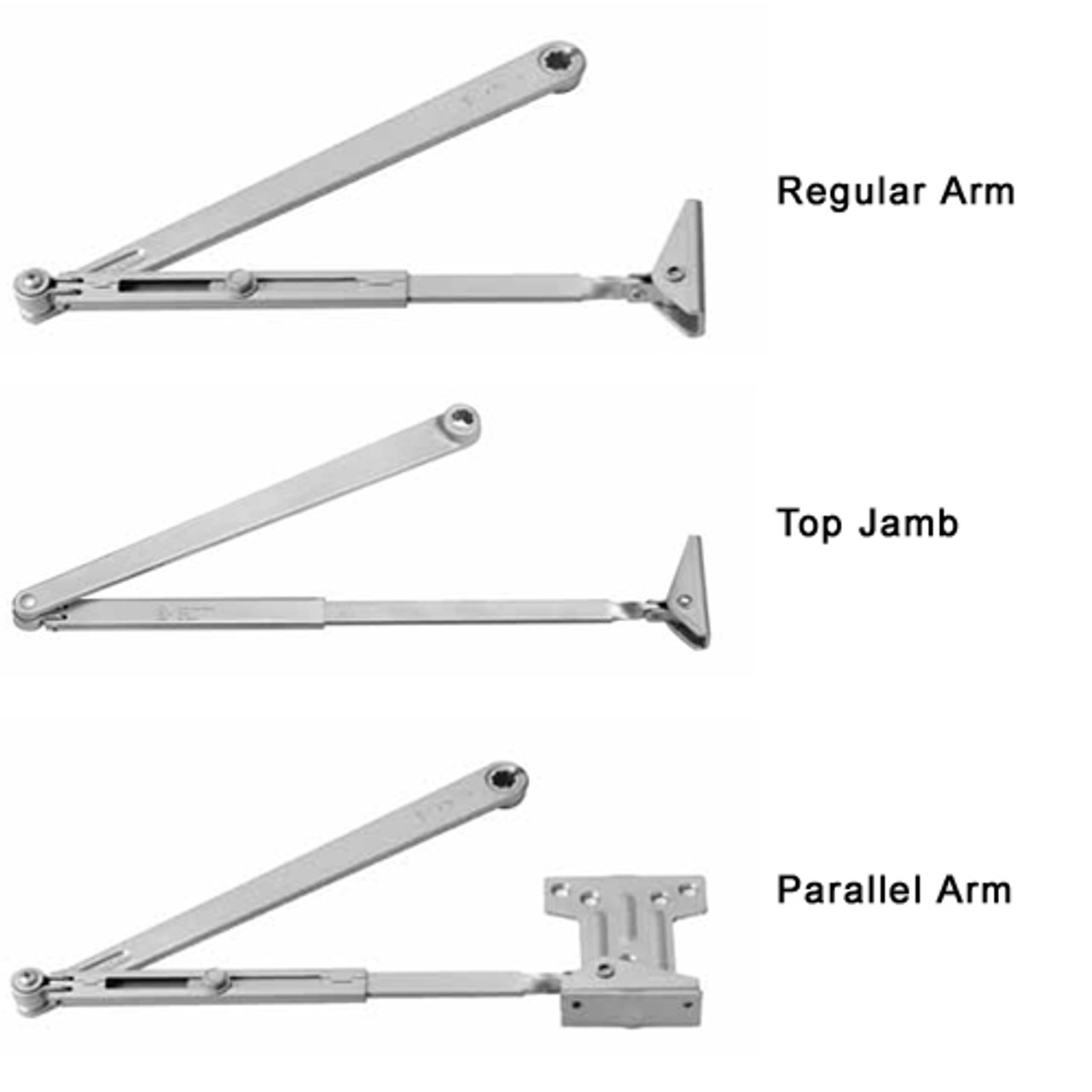 9500DA-689 Norton 9500 Series Non-Hold Open Cast Iron Door Closer with Regular Arm Parallel or Top Jamb to 3 inch Reveal in Aluminum Finish