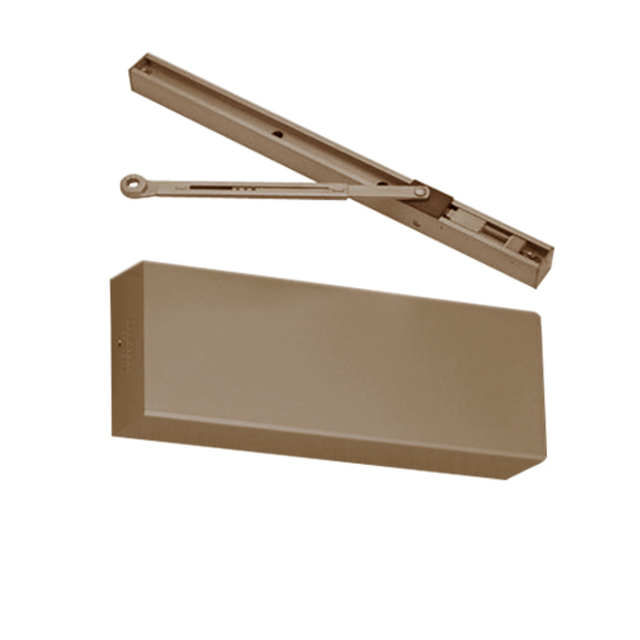 PS9500STDA-691 Norton 9500 Series Non-Hold Open Cast Iron Door Closer with Push Side Slide Track in Dull Bronze Finish
