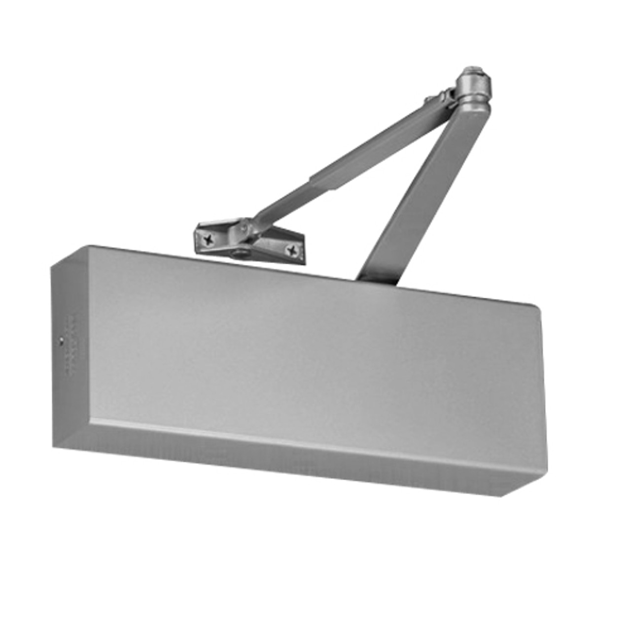 9500HDA-689 Norton 9500 Series Hold Open Cast Iron Door Closer with Regular Arm Parallel or Top Jamb to 3 inch Reveal in Aluminum Finish